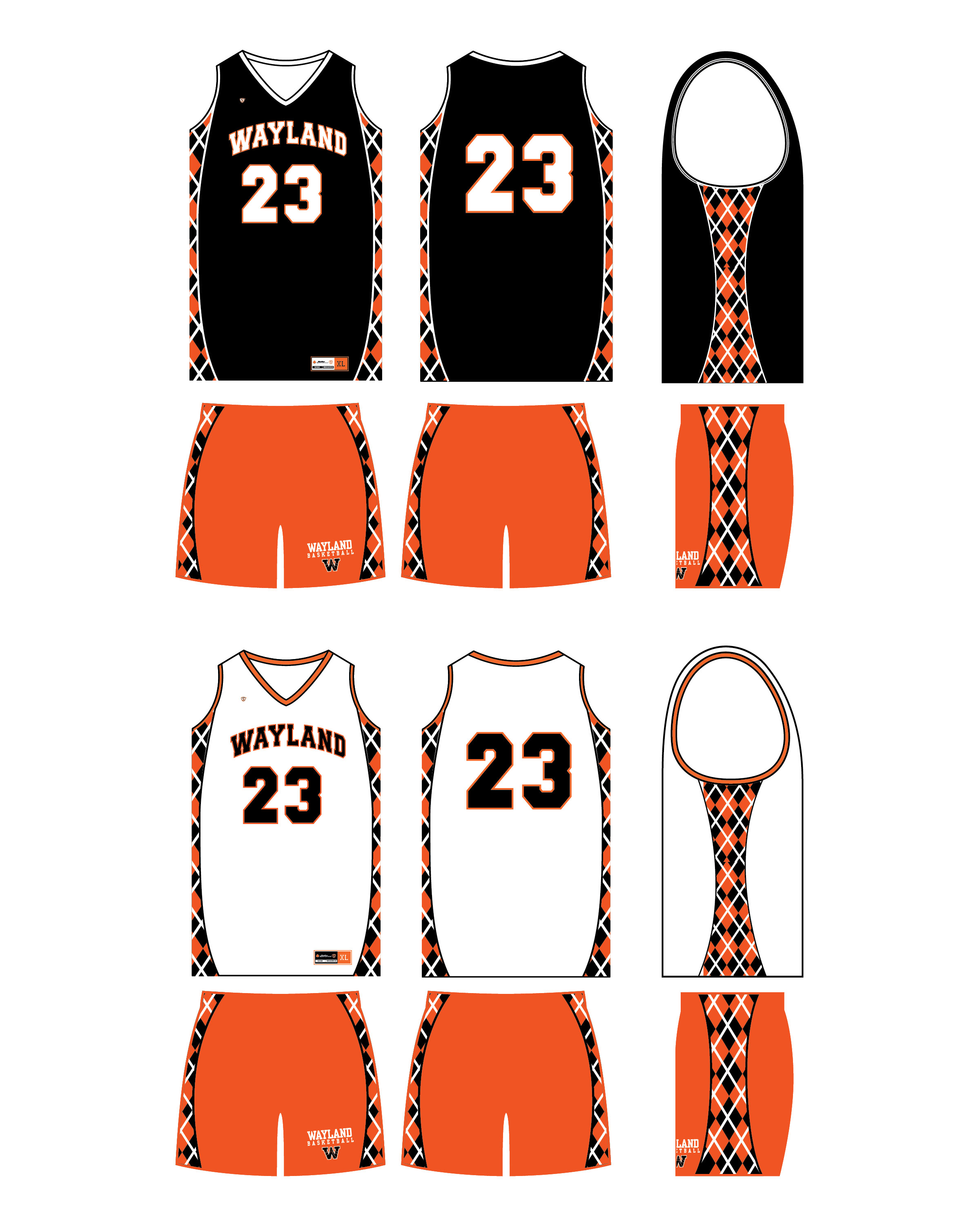 Custom Sublimated Basketball Uniform - Wayland 2