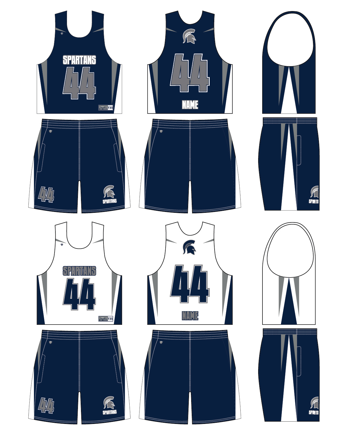 Custom Sublimated Lacrosse Uniform - Spartans 2