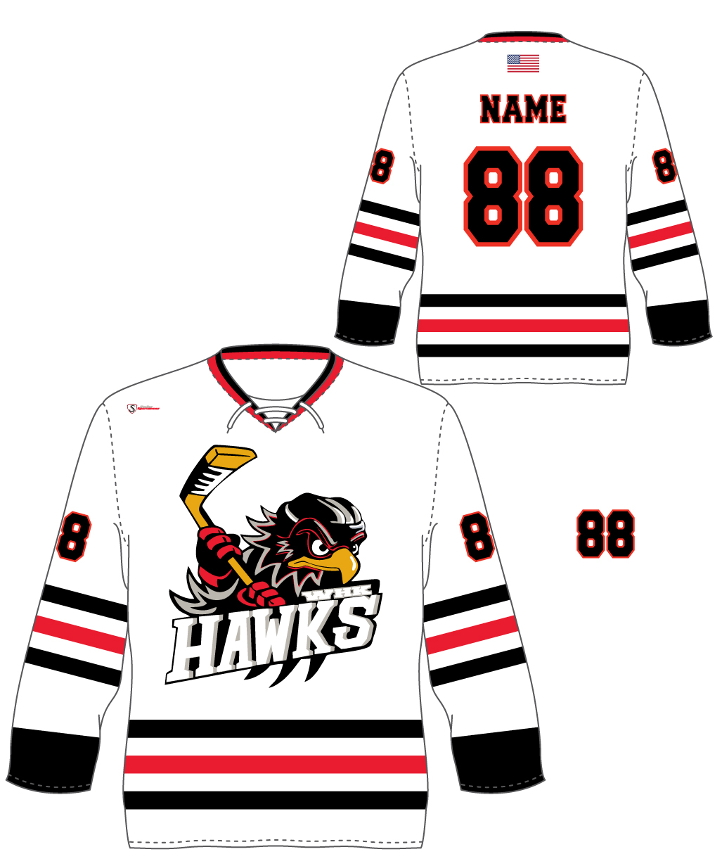 Custom Hockey Jersey - WHK Hawks White