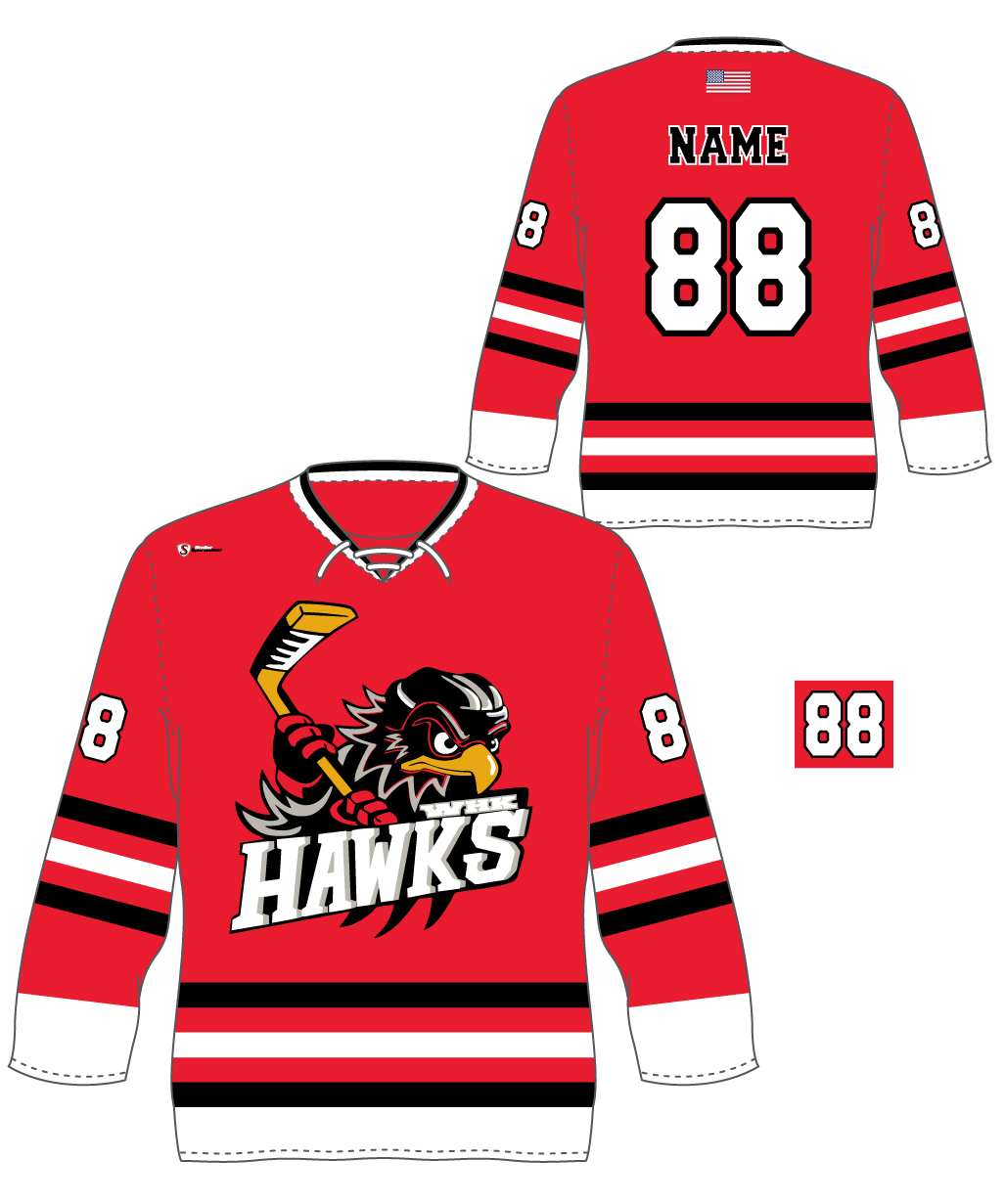 Custom Hockey Jersey - WHK Hawks Red