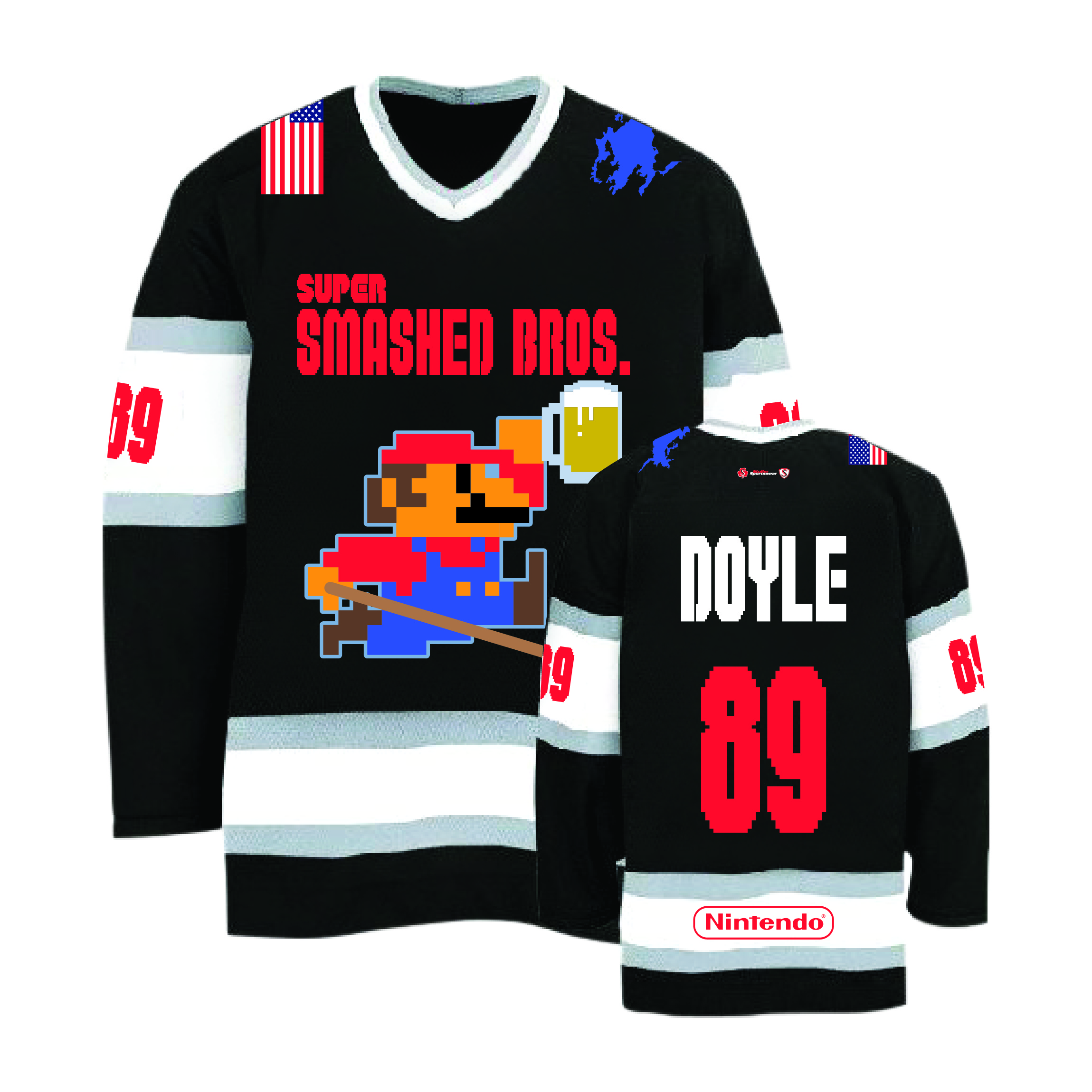 Custom Hockey Jersey - Smashed Bros Black