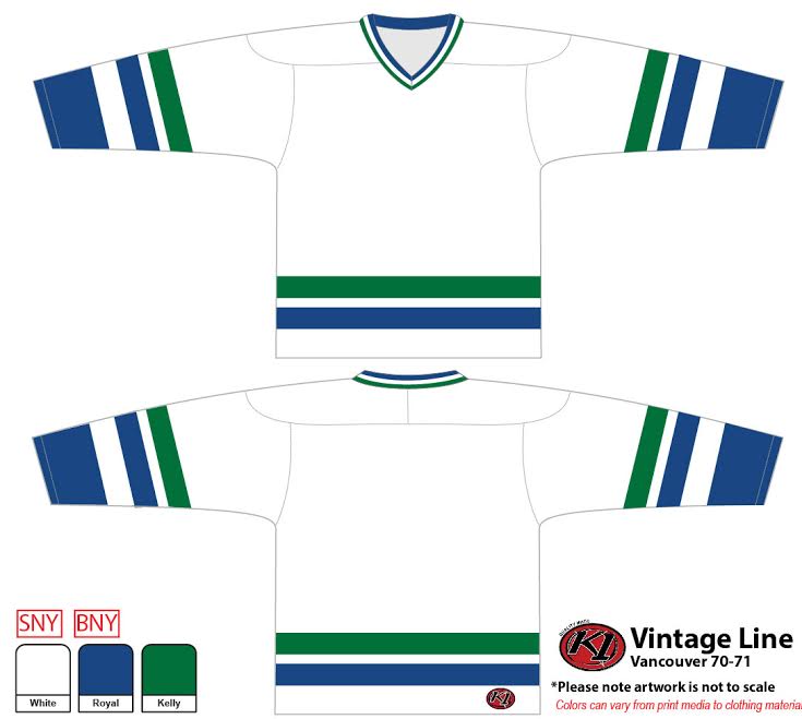 K1 Hockey Jersey - Vancouver Home '70-'71