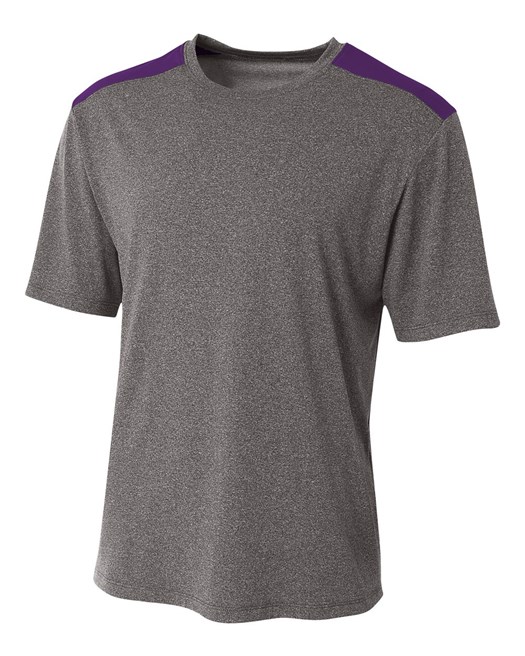 Style N3100 - Tourney Heather Short Sleeve Color Block Crew