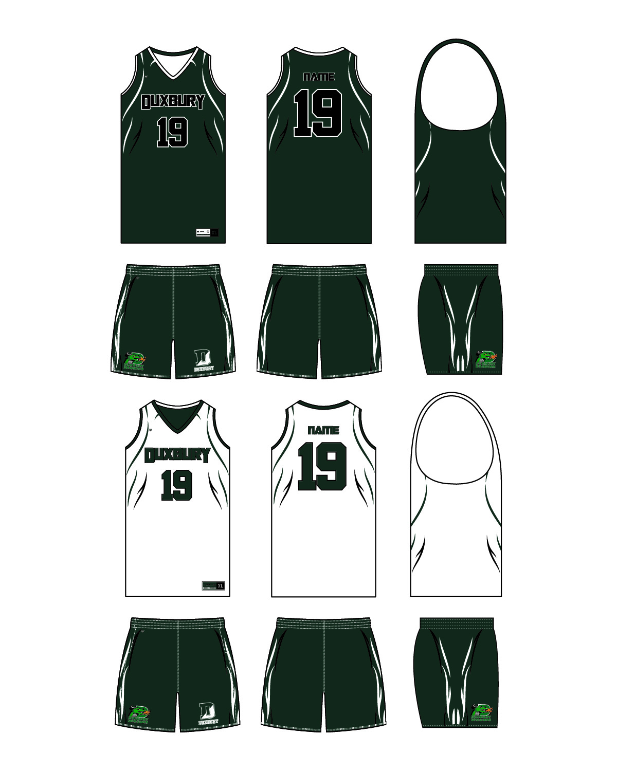 Custom Sublimated Basketball Uniform - Duxbury 1 