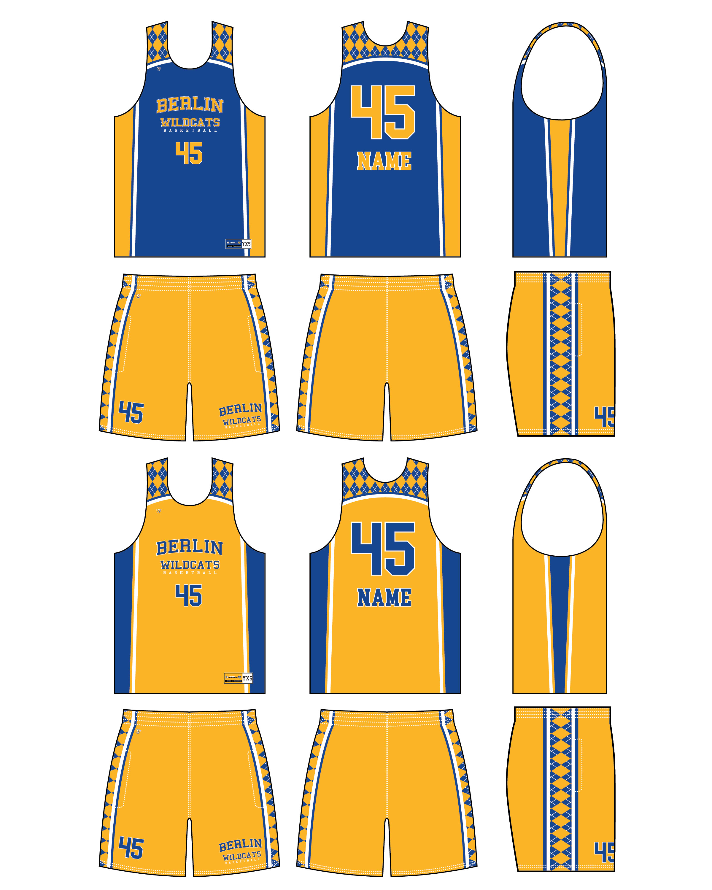 Custom Sublimated Basketball Uniform - Berlin