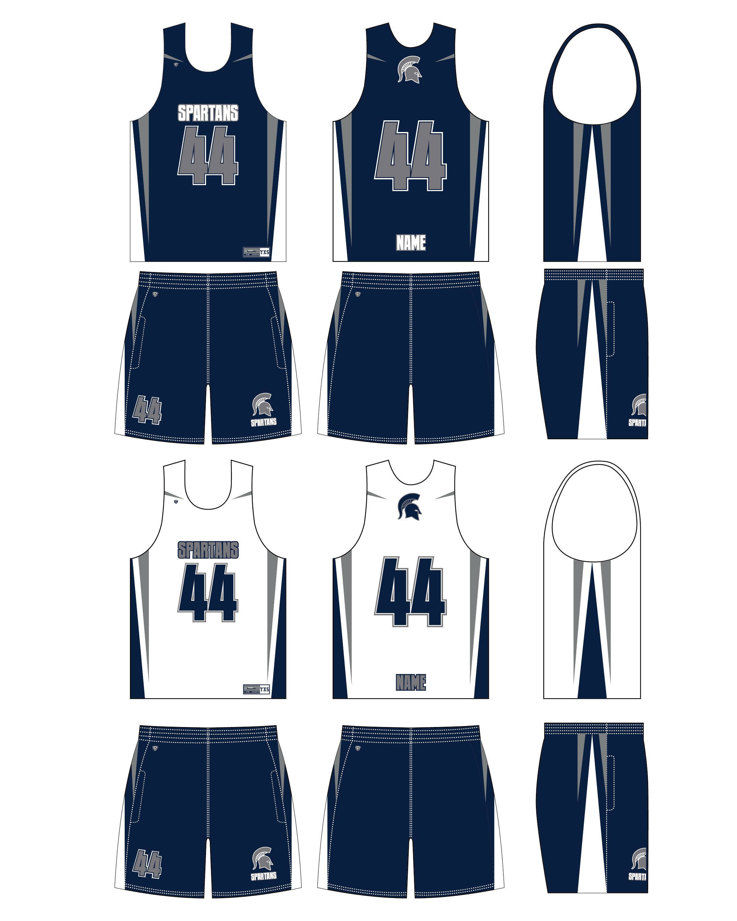 Custom Sublimated Basketball Uniform - Spartans 2