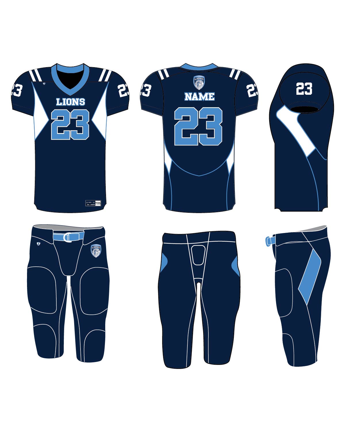 Custom Sublimated Football Uniform - Lions 2