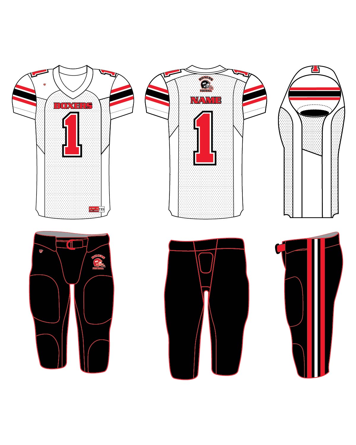 Custom Sublimated Football Uniform - Boxers 1