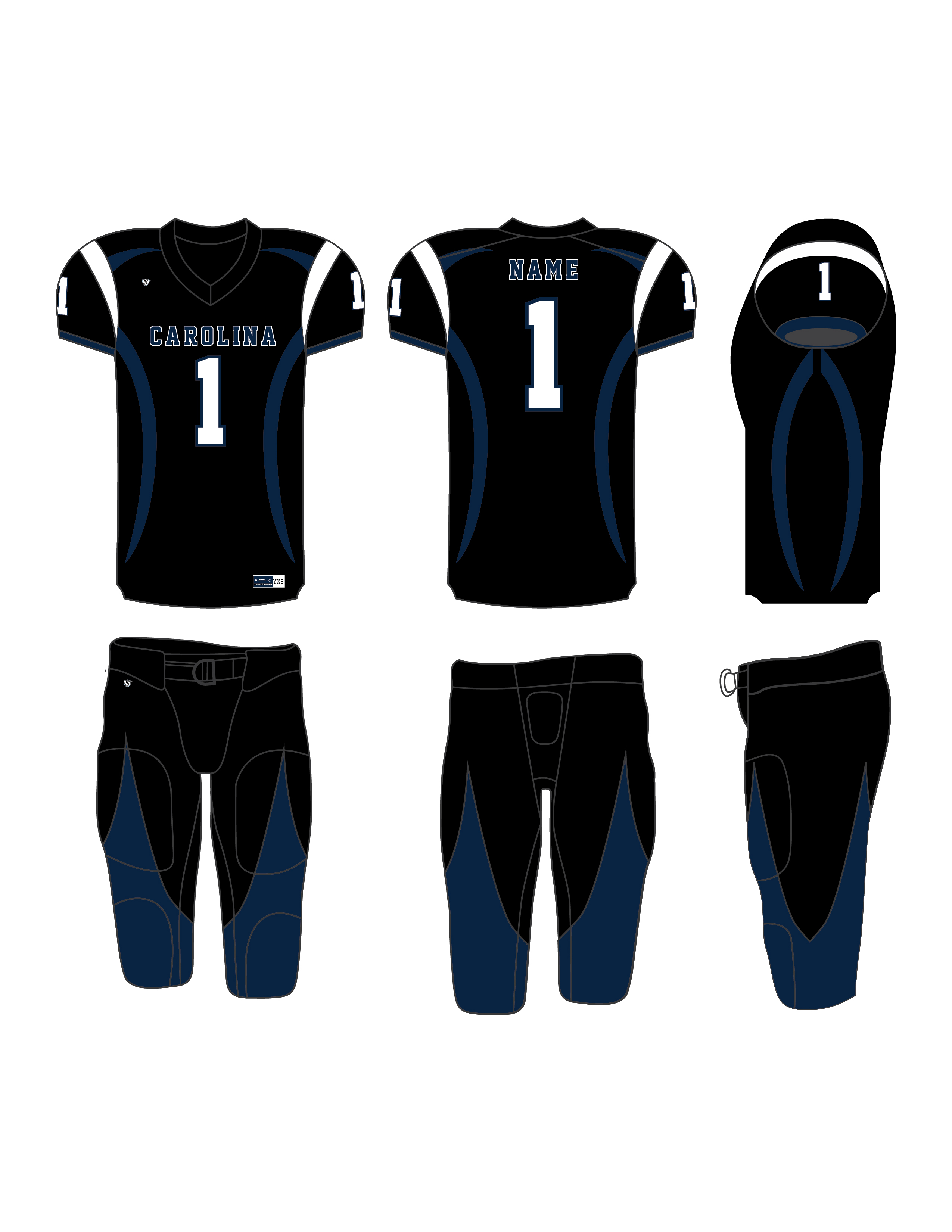 Custom Sublimated Football Uniform - Carolina