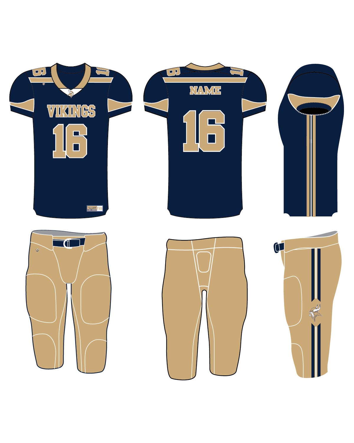 Custom Sublimated Football Uniform - Vikings 3
