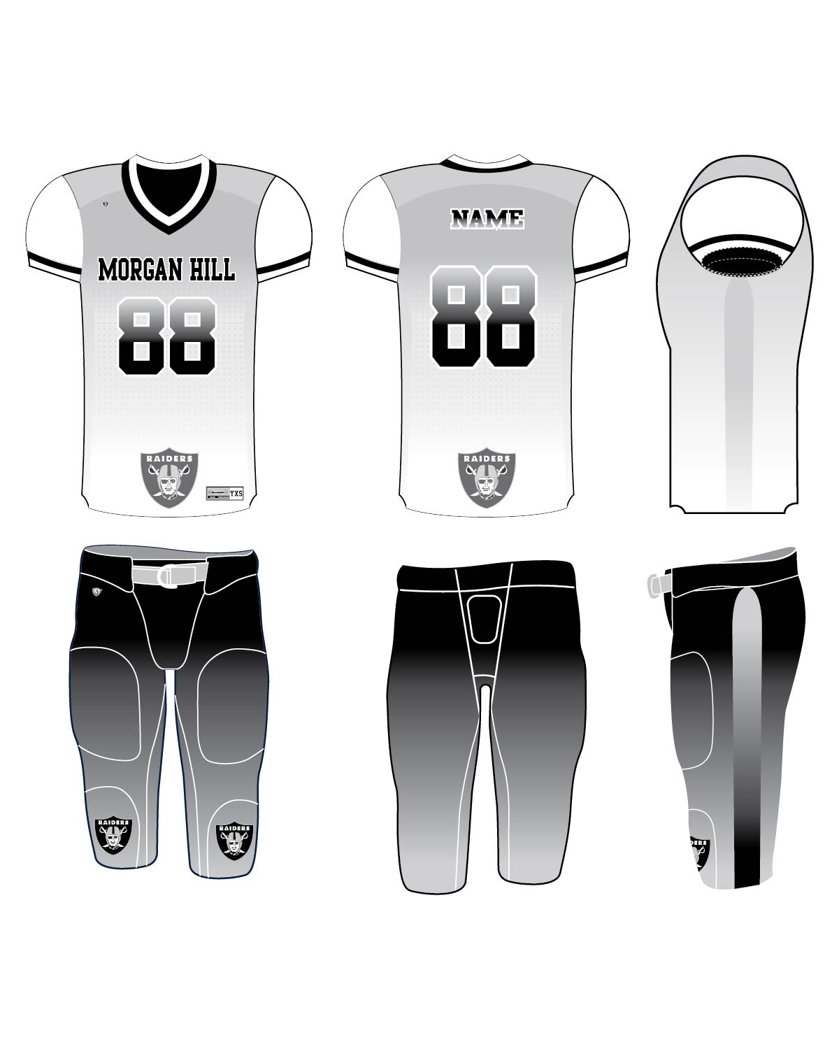 Custom Sublimated Football Uniform - Morgan Hill 2