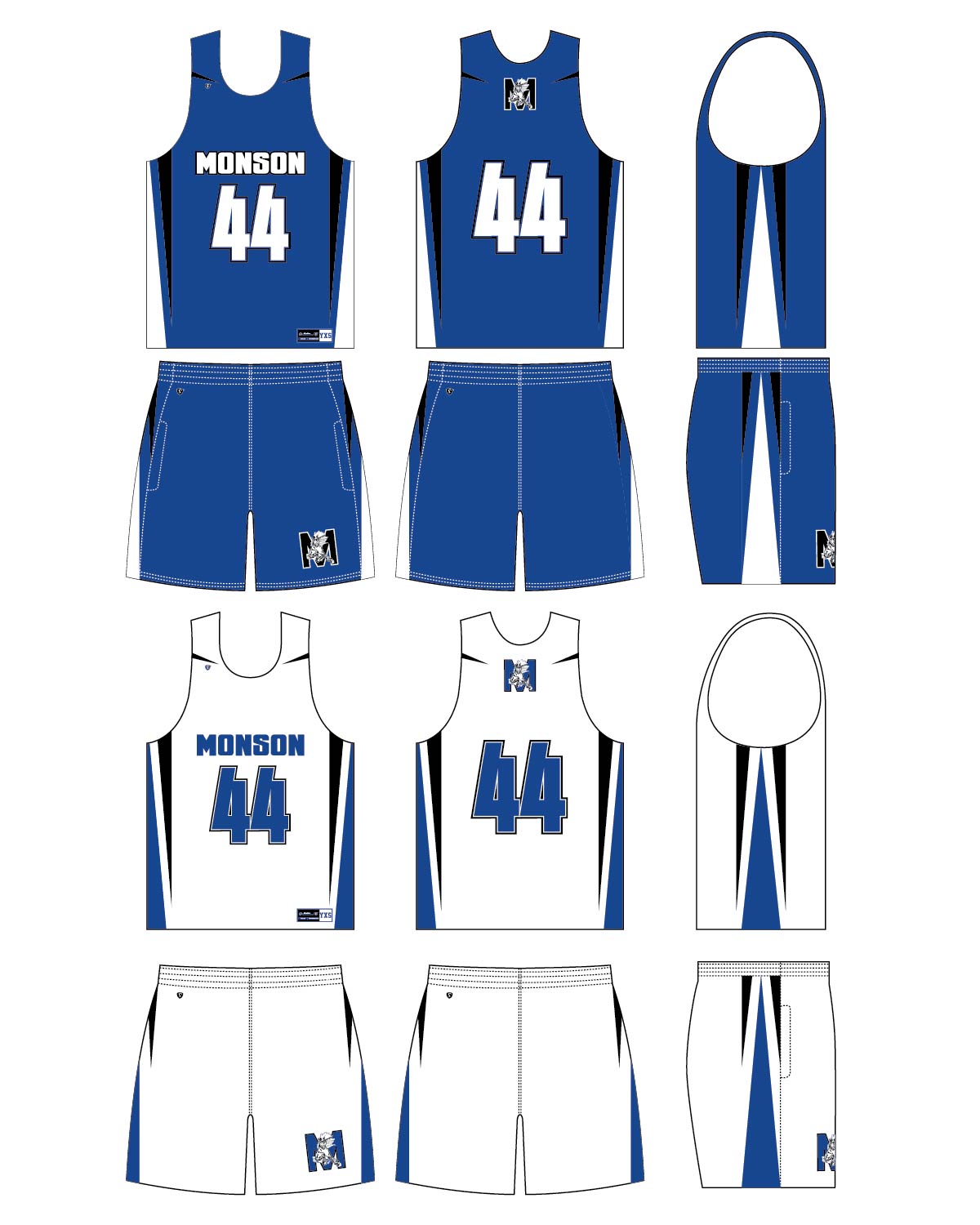 Custom Sublimated Basketball Uniform - Monson 1 