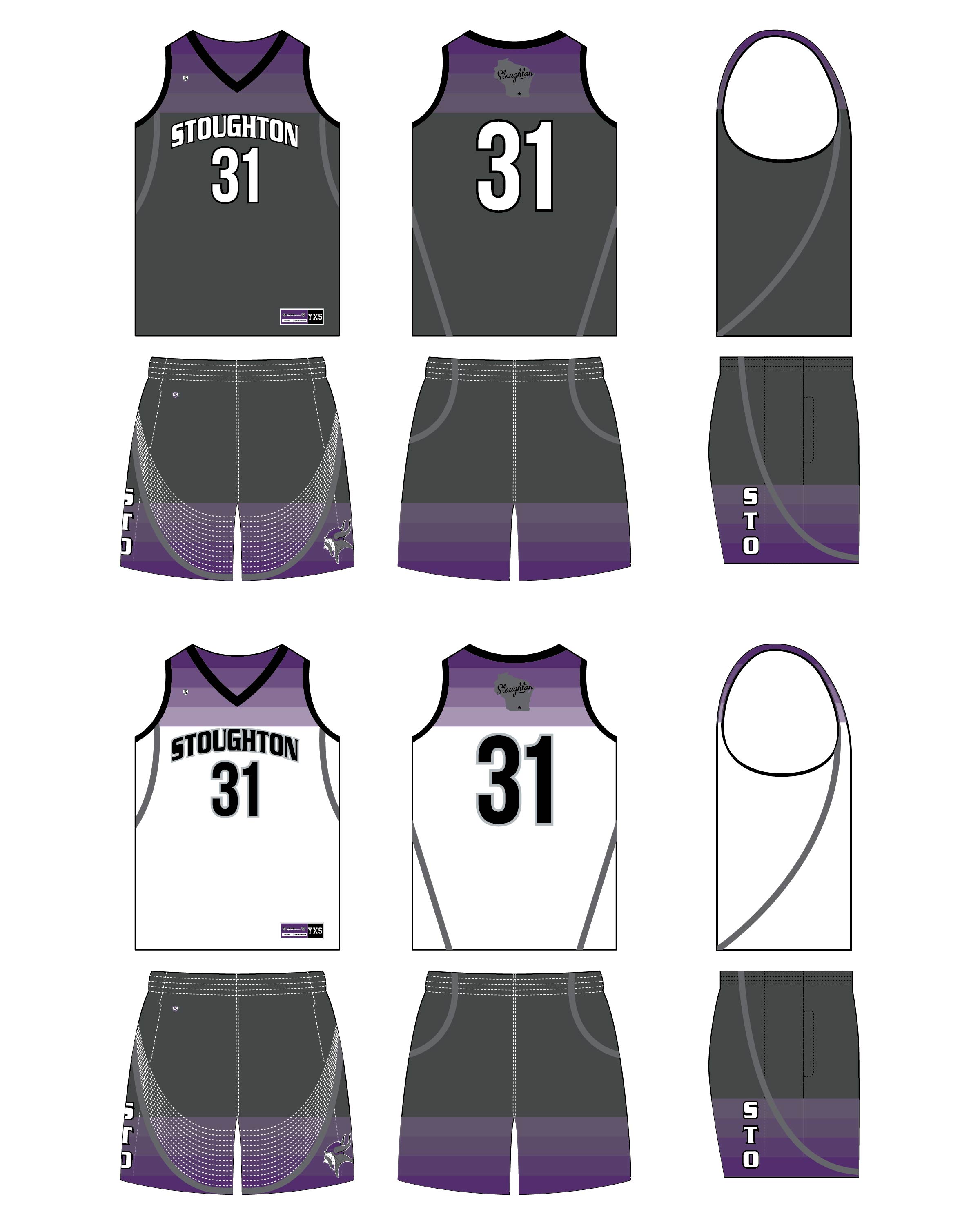 Custom Sublimated Basketball Uniform - Stoughton 2
