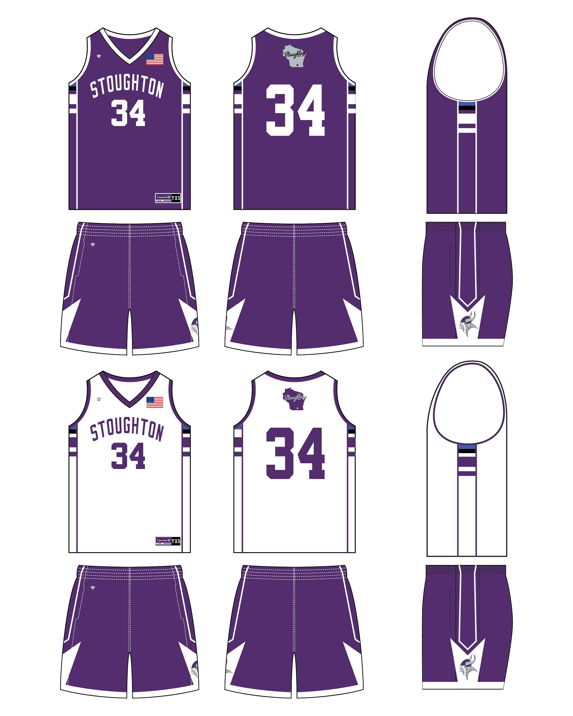 Custom Sublimated Basketball Uniform - Stoughton 3