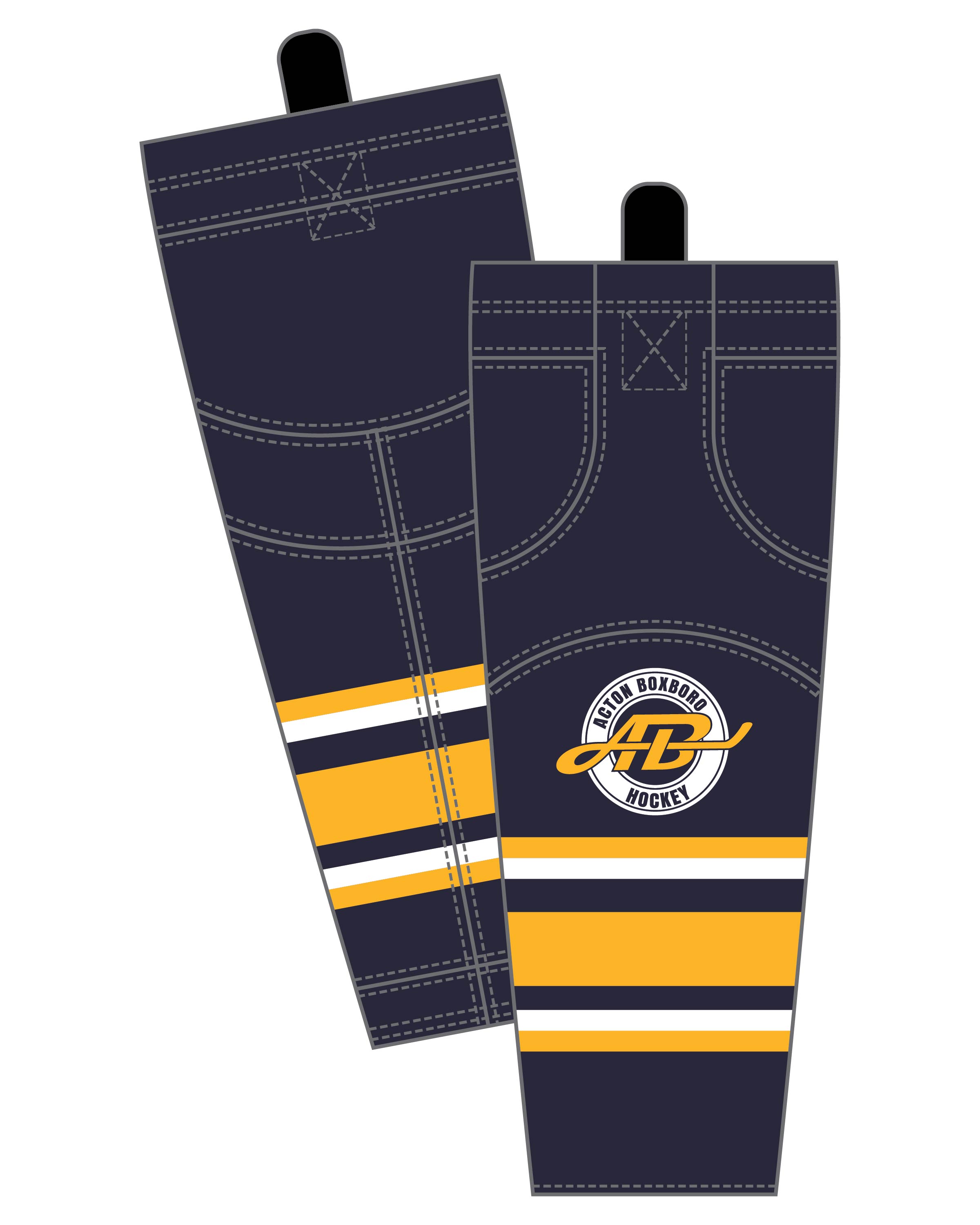 Custom Sublimated Hockey Socks - Acton Boxboro 