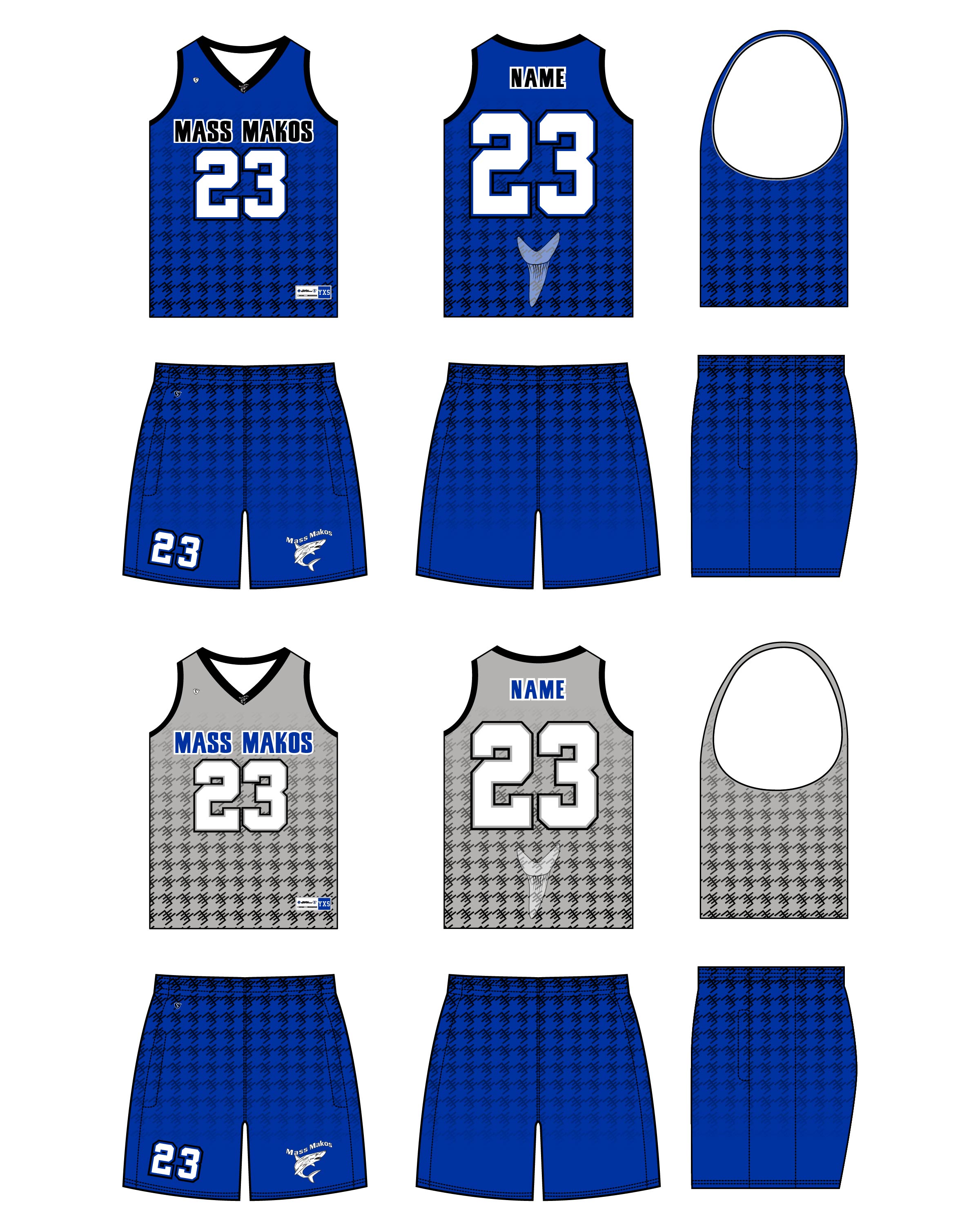 Custom Sublimated Basketball Uniform - Mass Makos 4