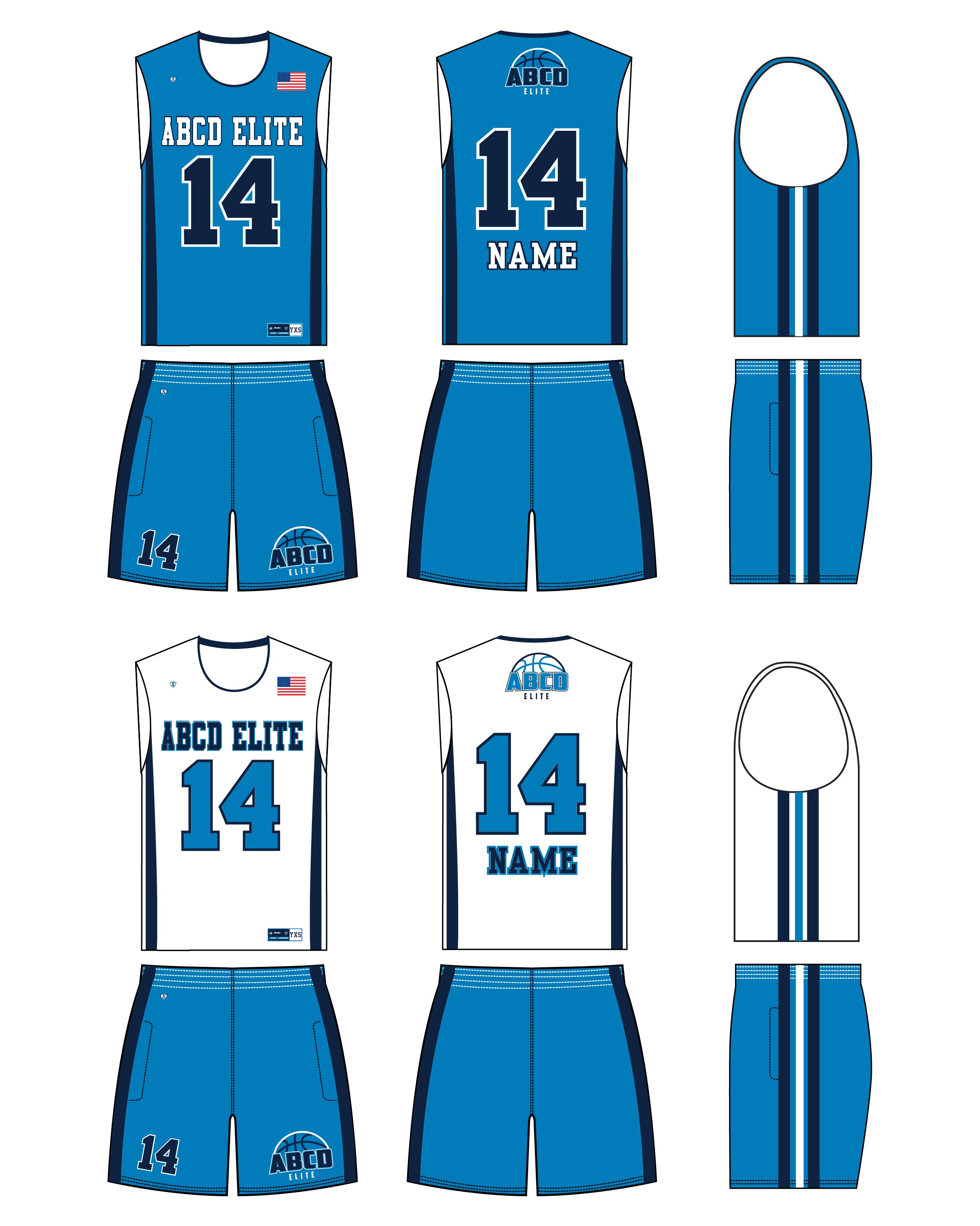 Custom Sublimated Basketball Uniform - ABCD 2