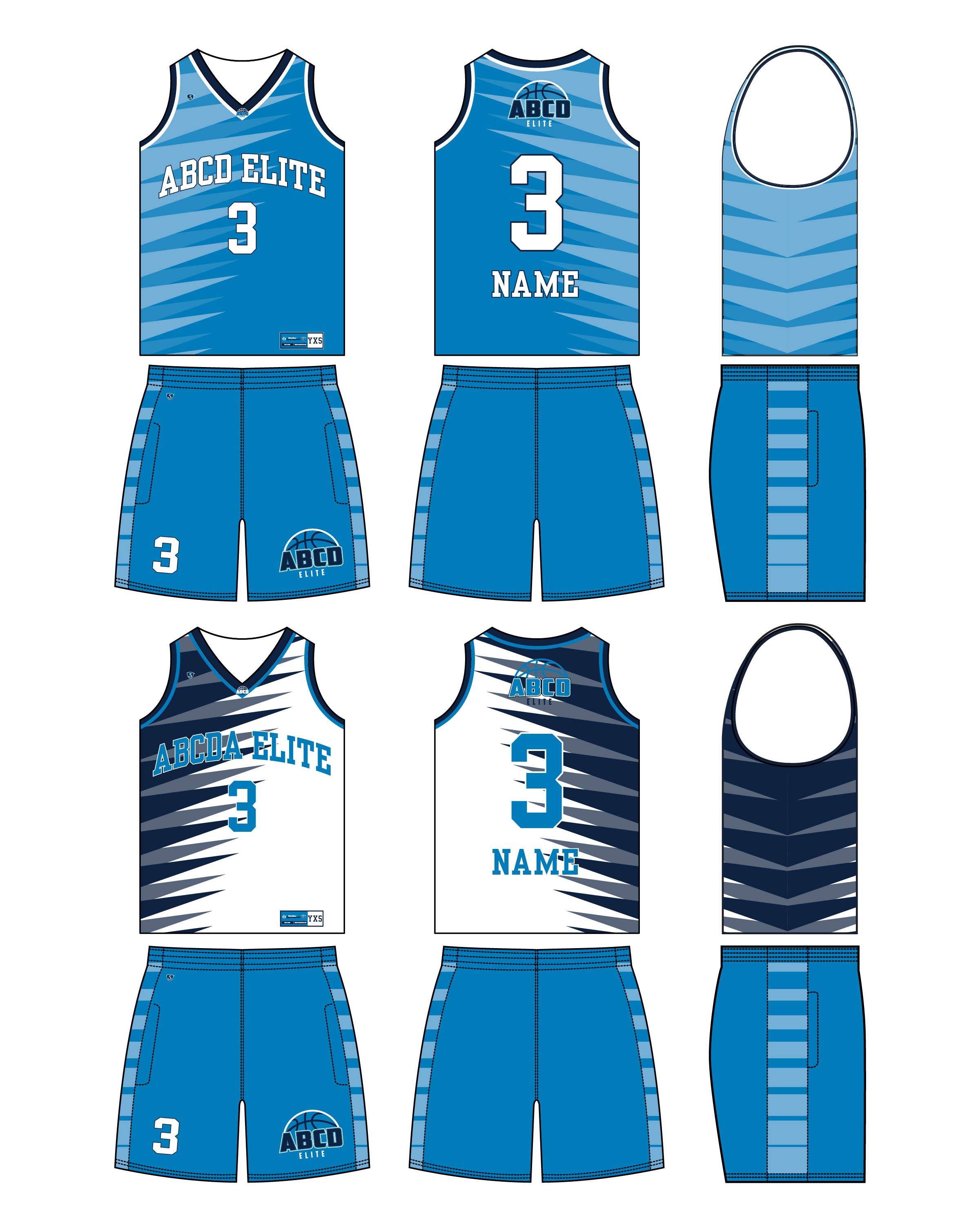 Custom Sublimated Basketball Uniform - ABCD 3