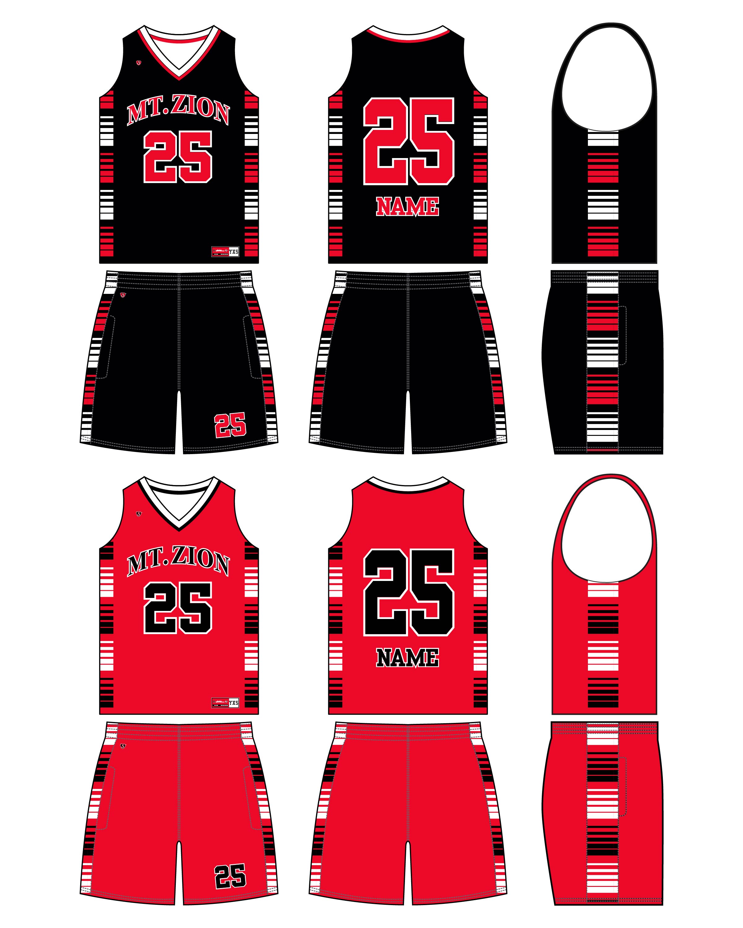 Custom Sublimated Basketball Uniform - Mt. Zion 