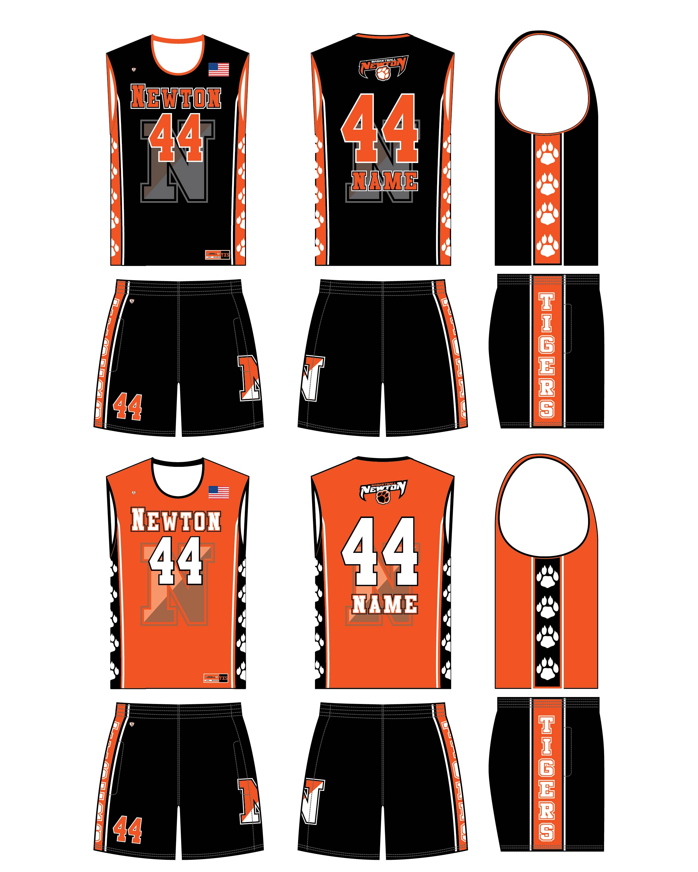 Custom Sublimated Basketball Uniform - Newton 3