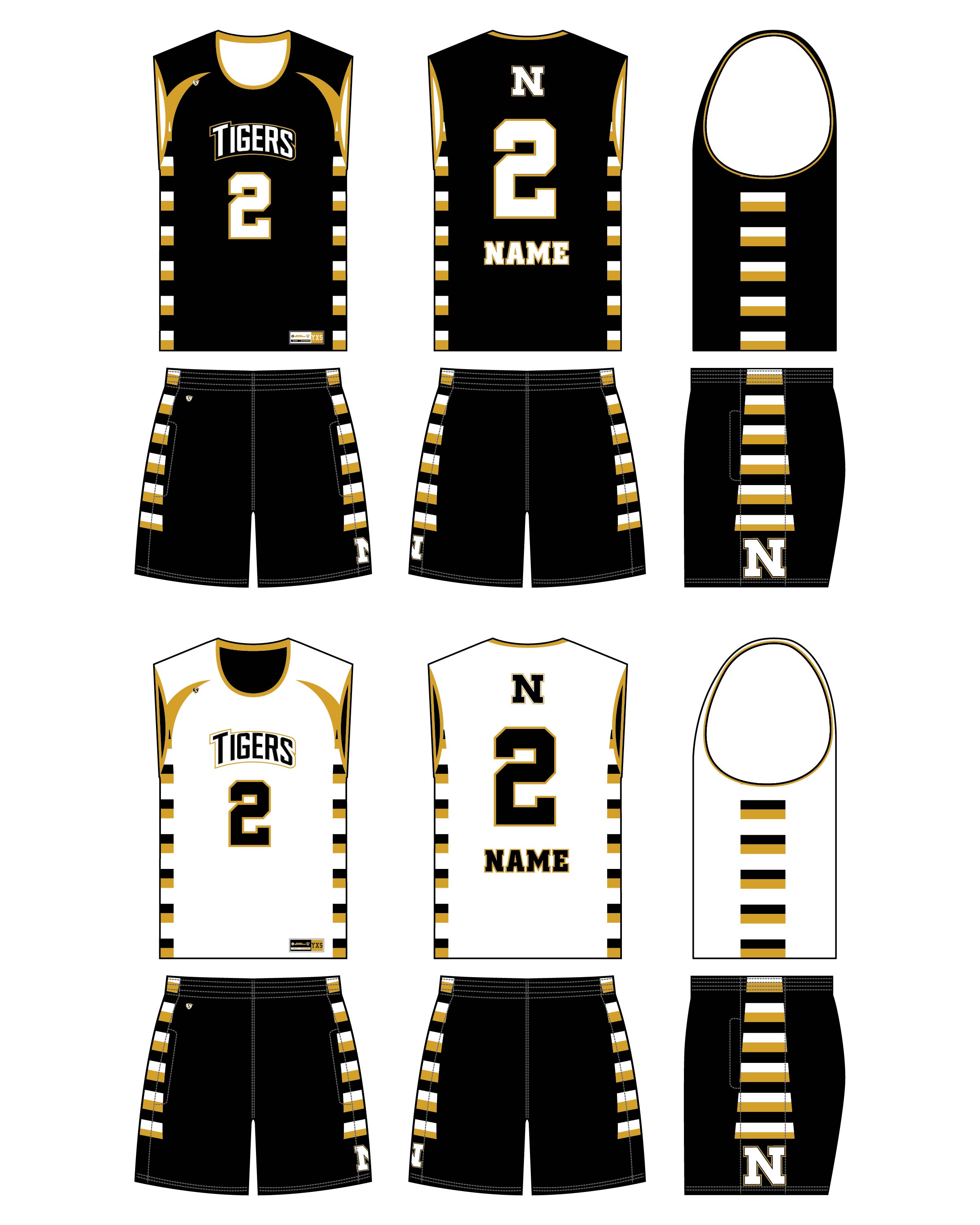 Custom Sublimated Basketball Uniform - Tigers 3