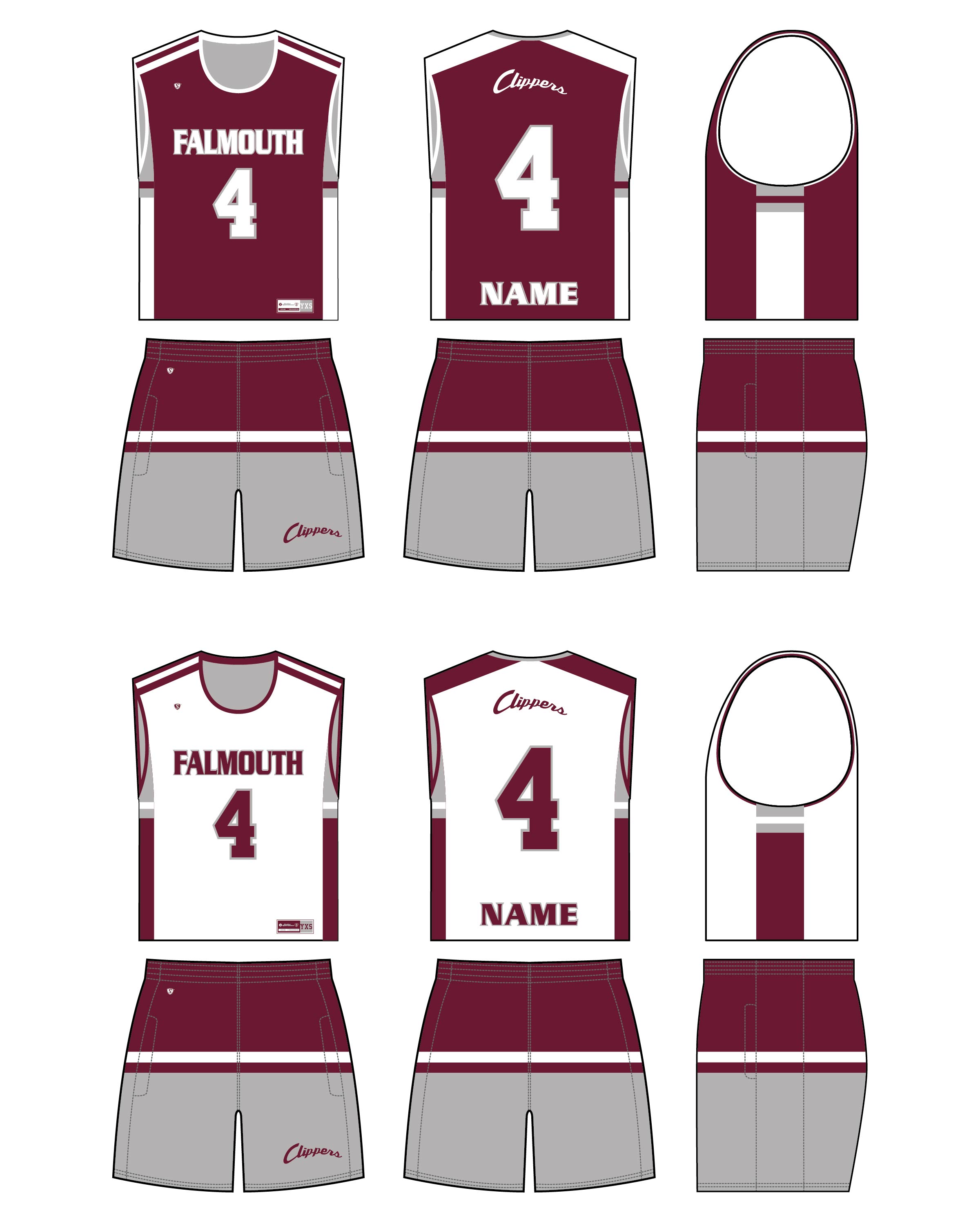 Custom Sublimated Lacrosse Uniform - Falmouth 2