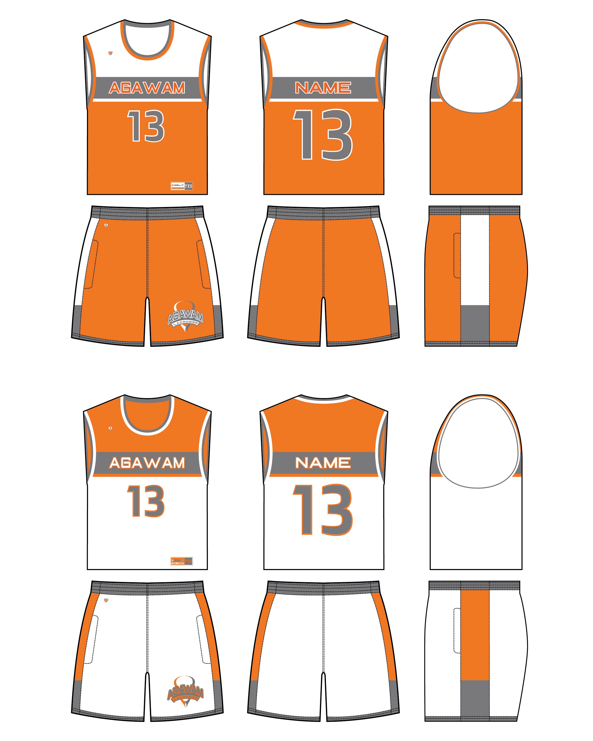 Custom Sublimated Lacrosse Uniform - Agawam 