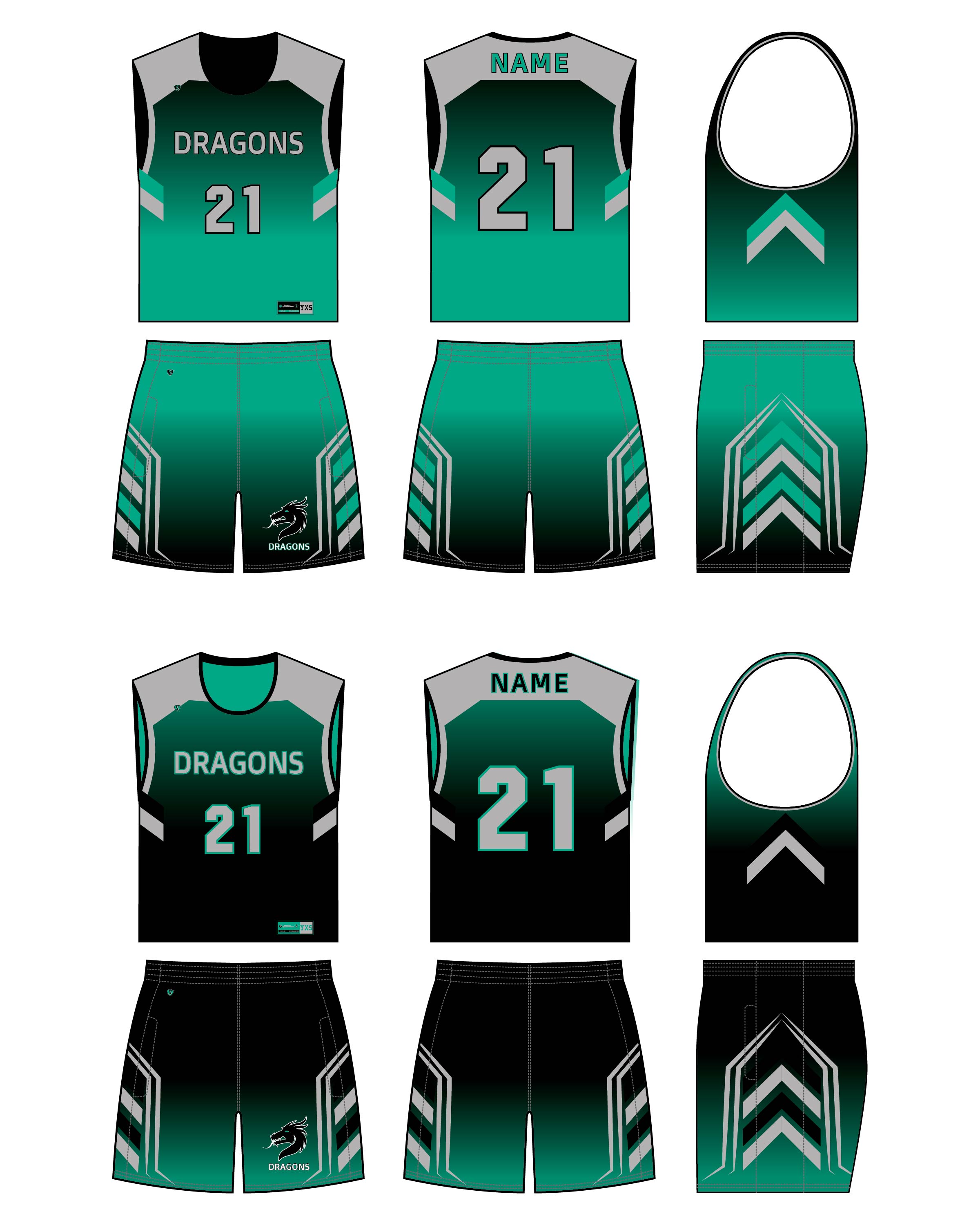 Custom Sublimated Lacrosse Uniform - Dragons
