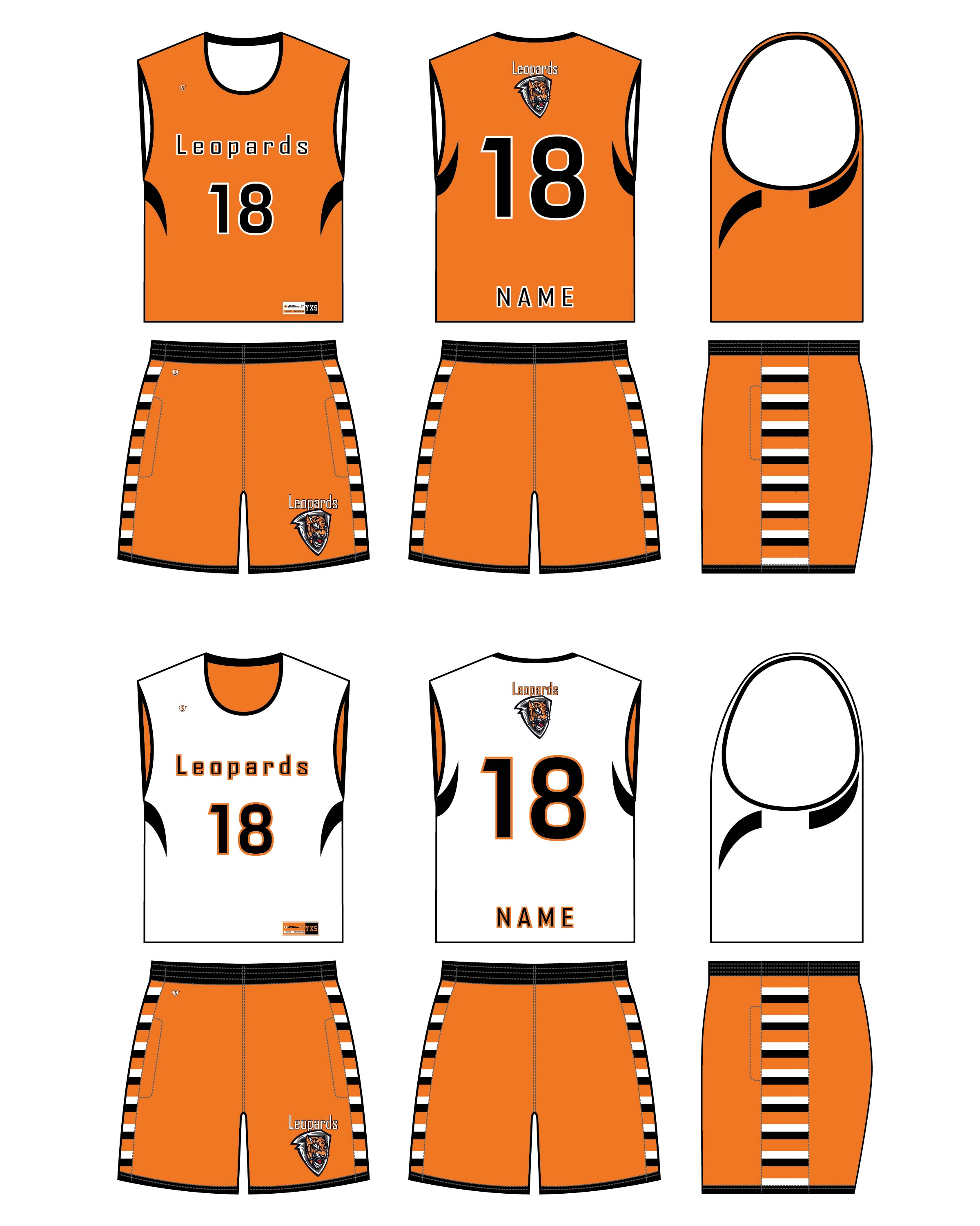 Custom Sublimated Lacrosse Uniform - Leopards