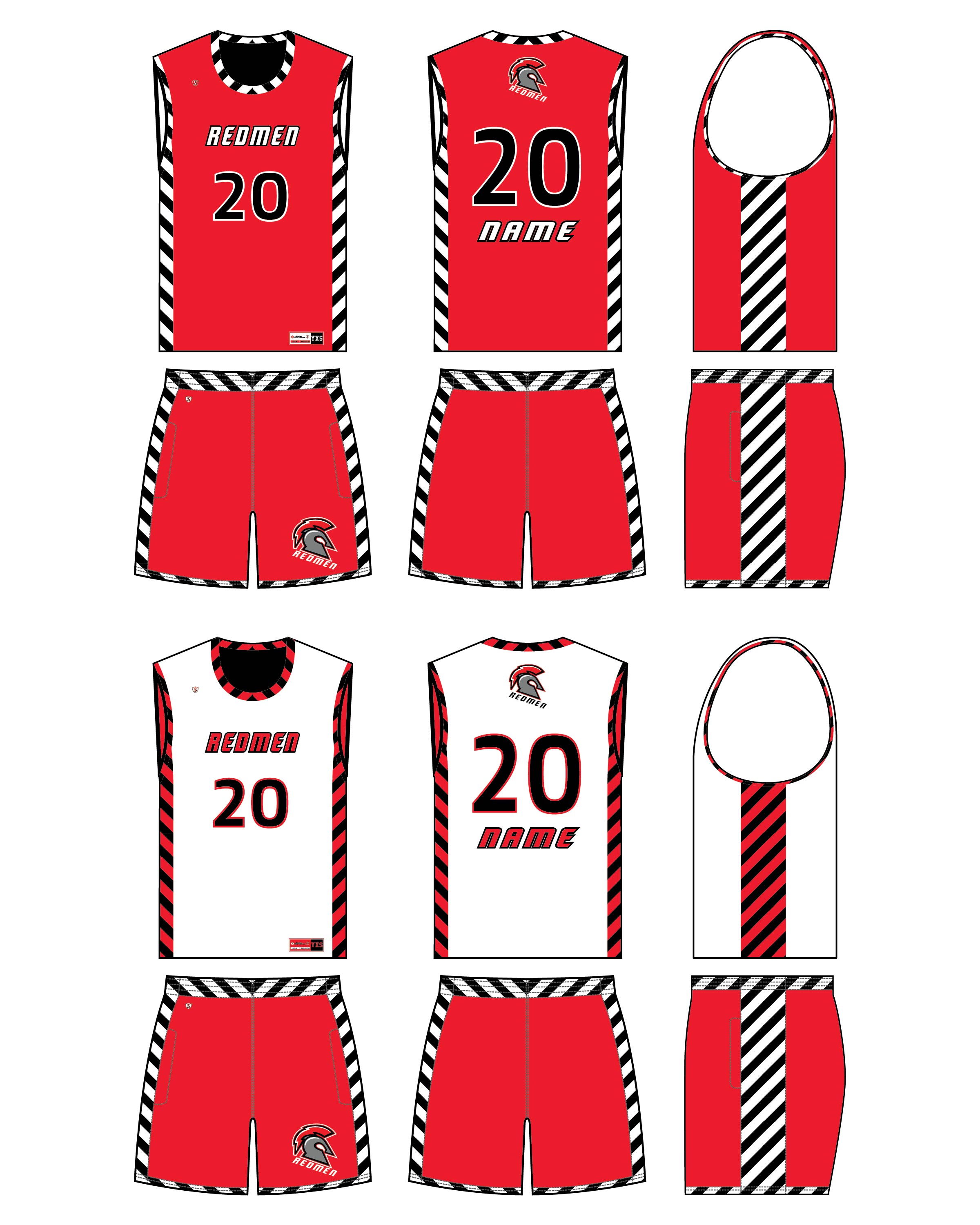 Custom Sublimated Basketball Uniform - Redmen