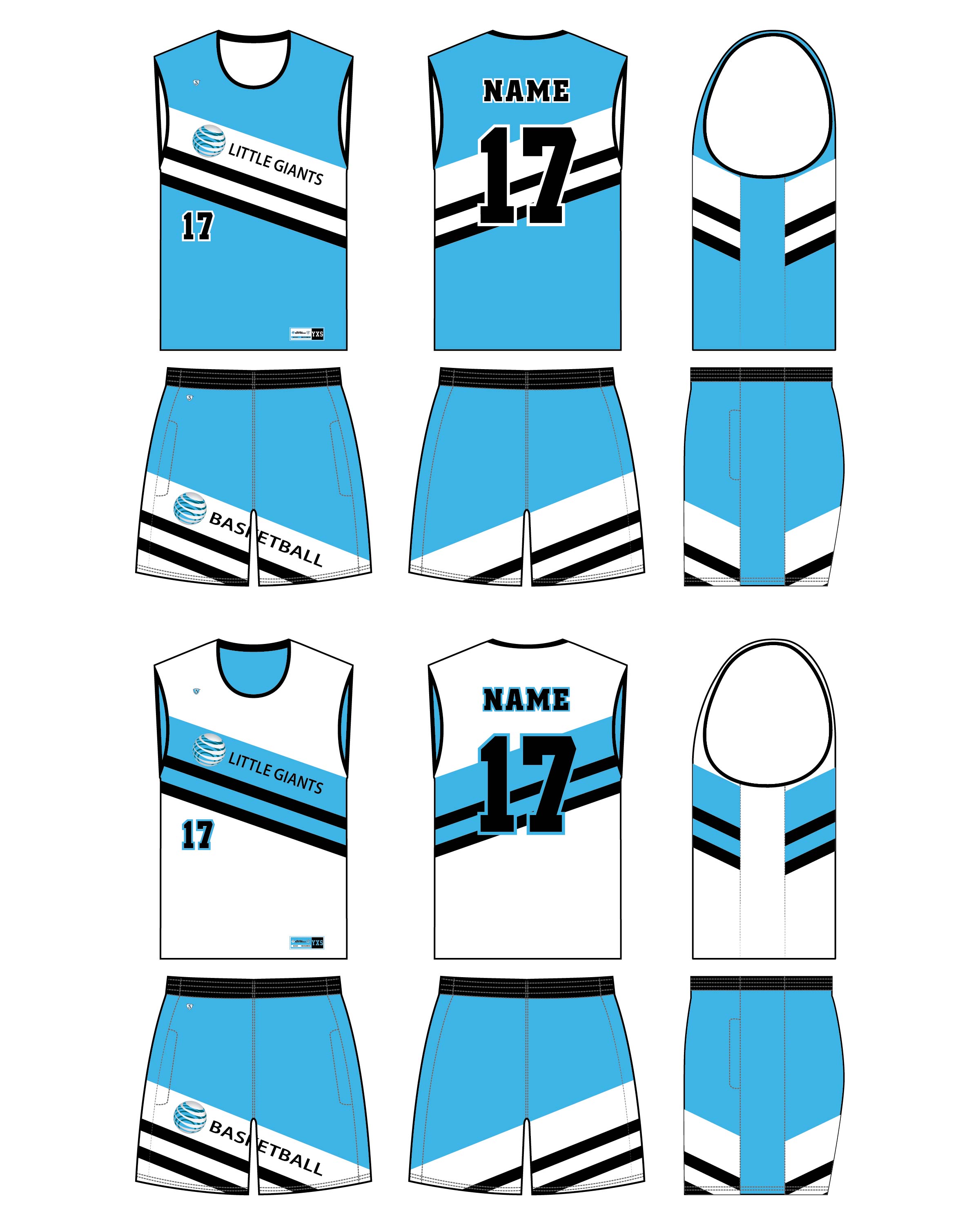 Custom Sublimated Basketball Uniform - Little Giants