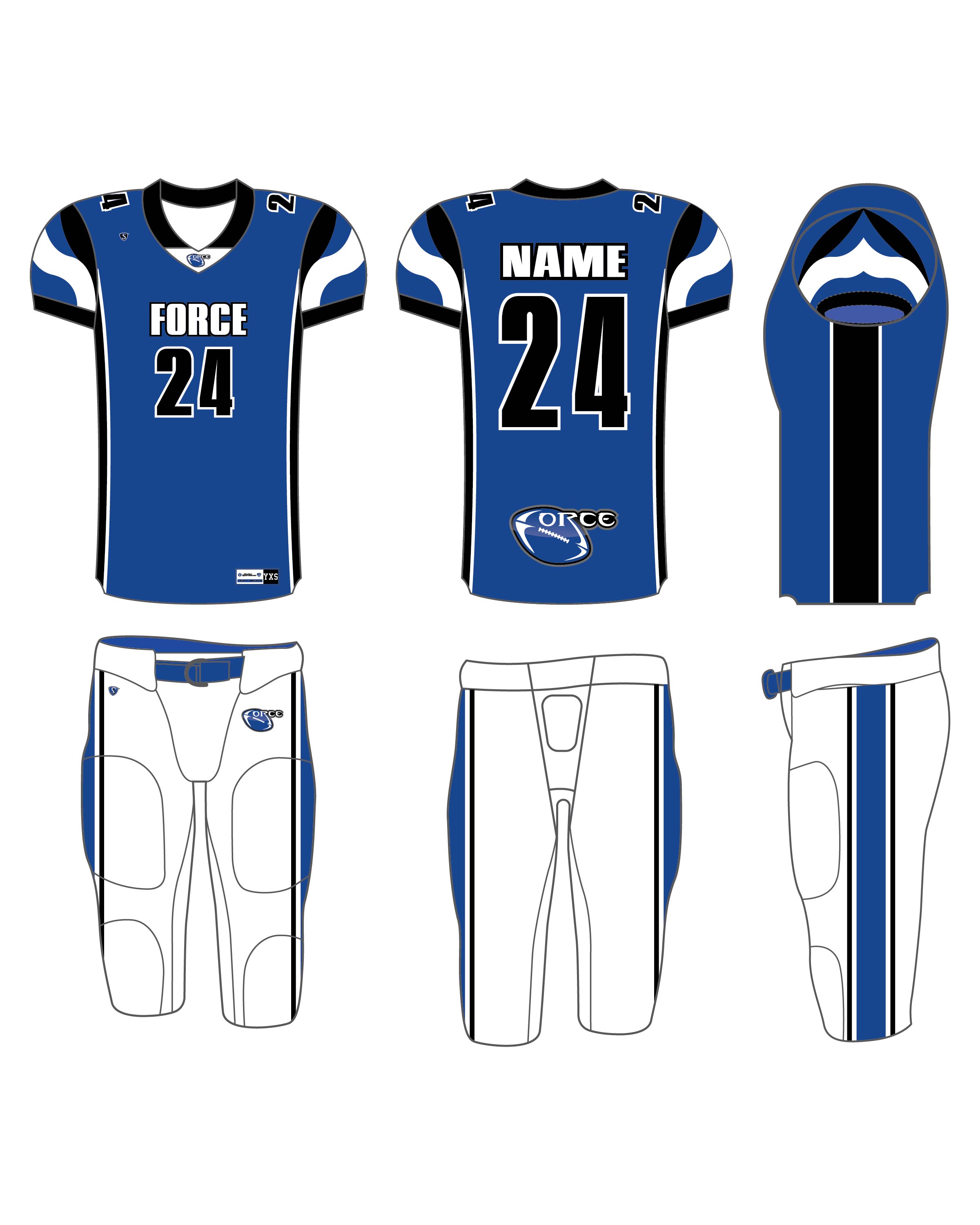 Custom Sublimated Football Uniform - Force