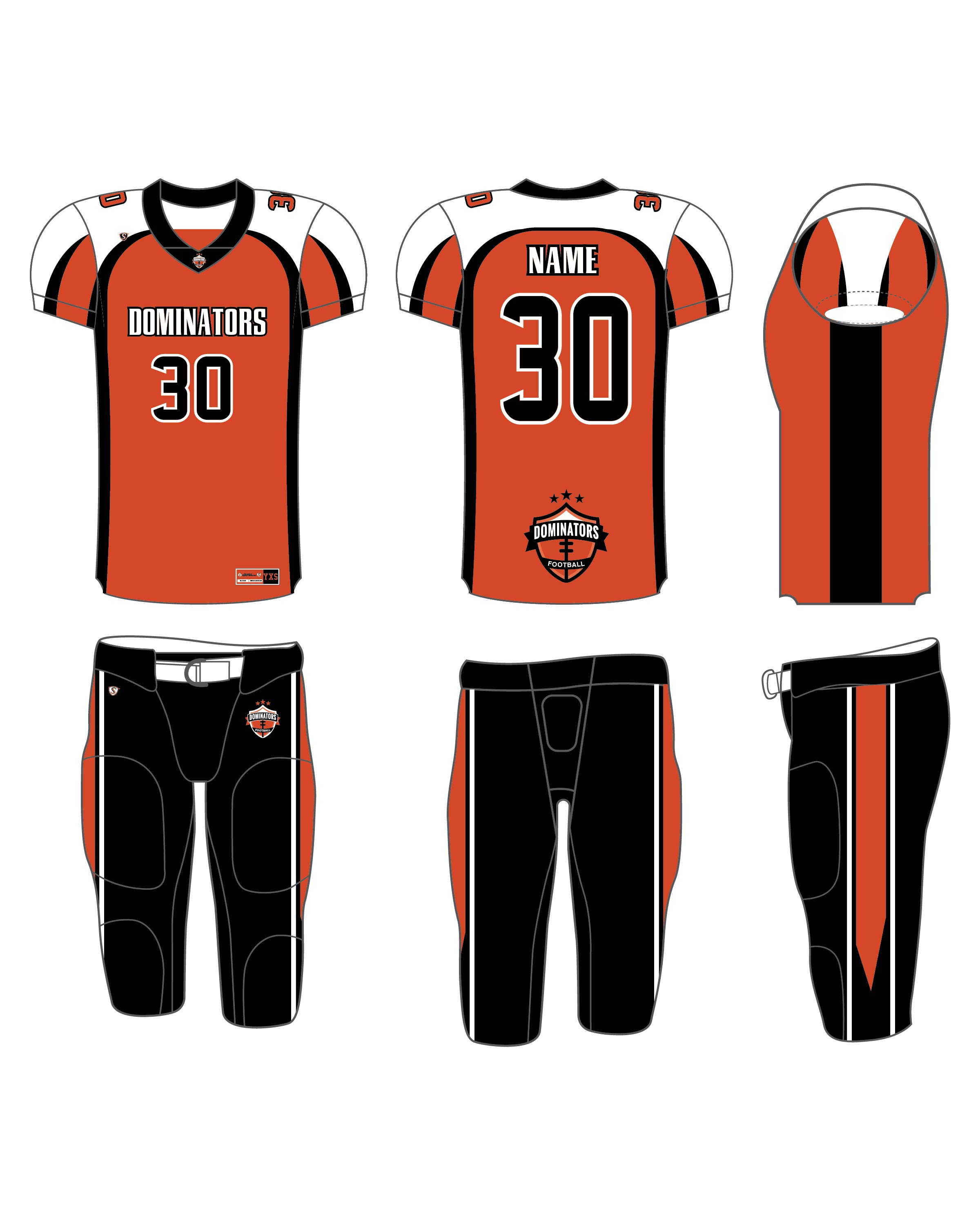 Custom Sublimated Football Uniform - Dominators