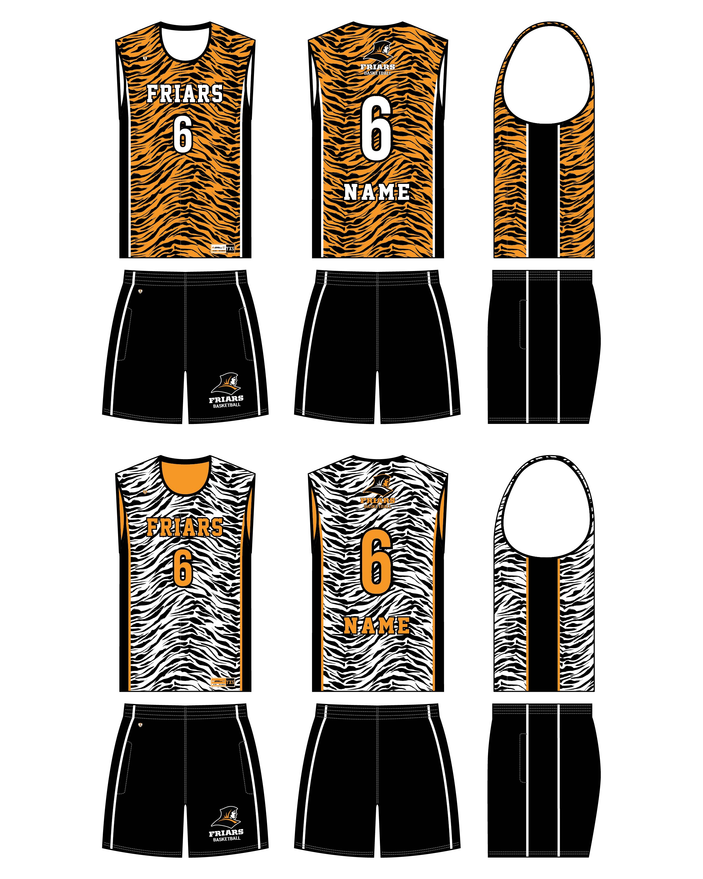Custom Sublimated Basketball Uniform - Friars
