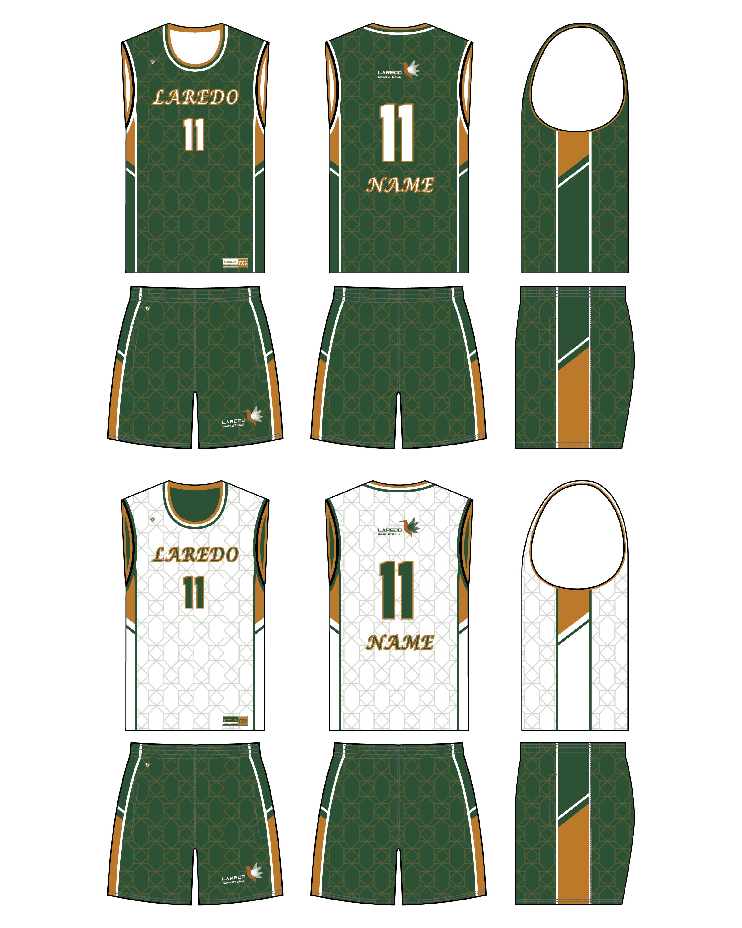 Custom Sublimated Basketball Uniform - Laredo