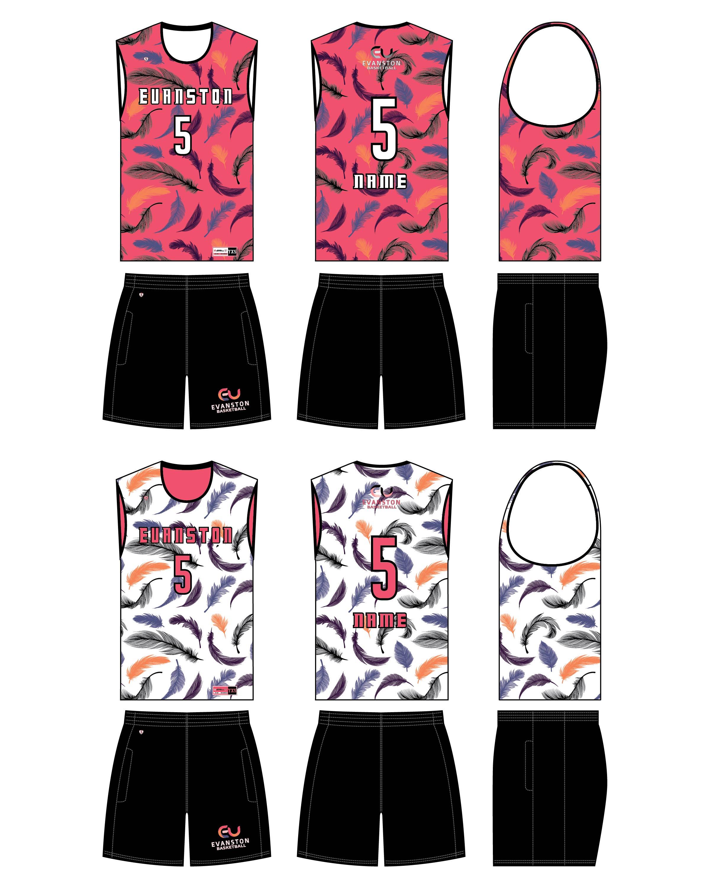 Custom Sublimated Basketball Uniform - Evanston