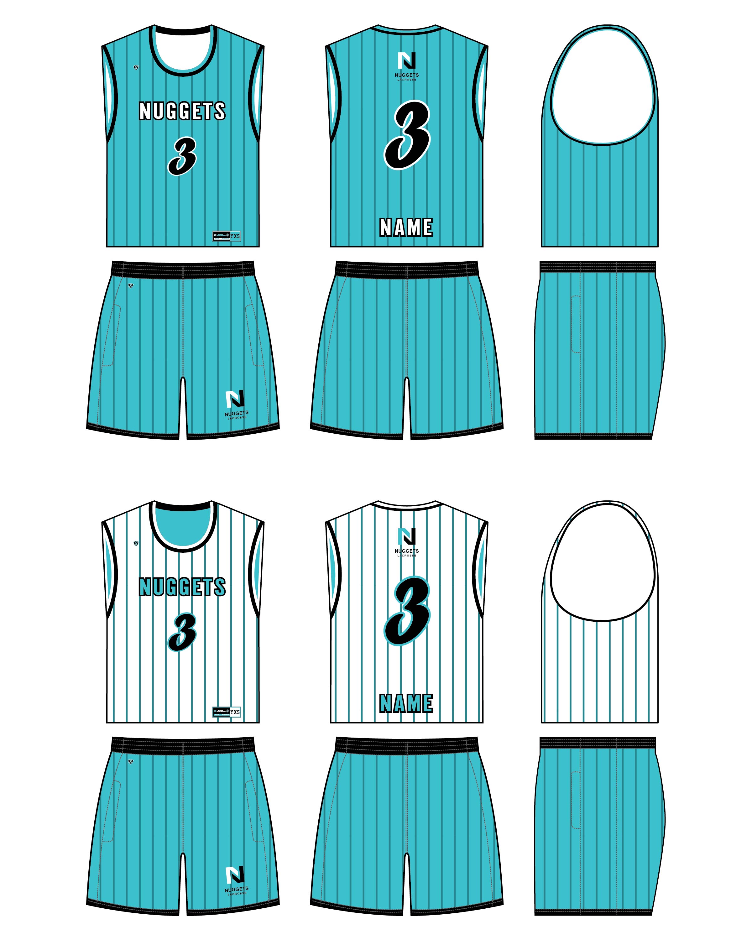 Custom Sublimated Lacrosse Uniform - Nuggets