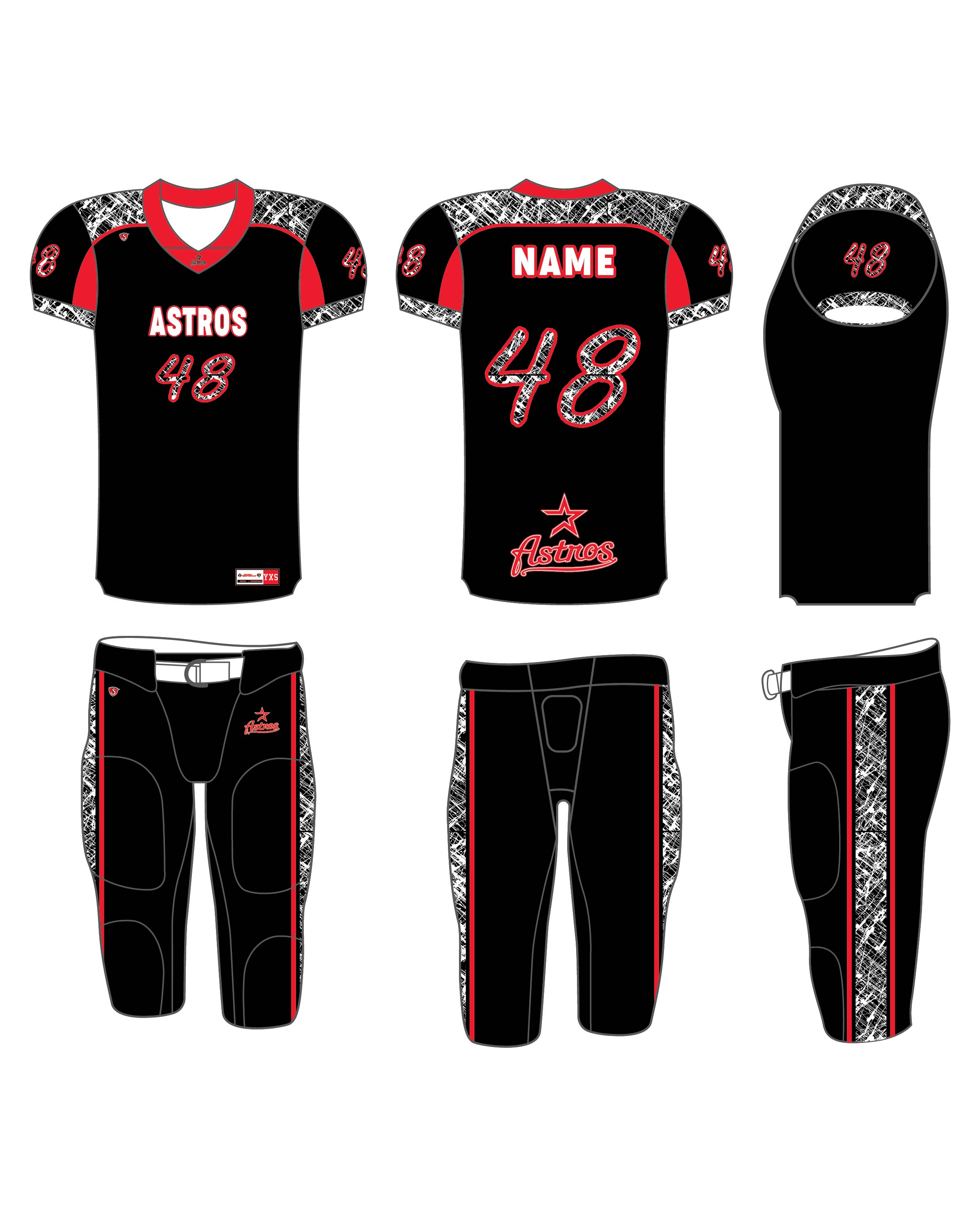 Custom Sublimated Football Uniform - Astros 