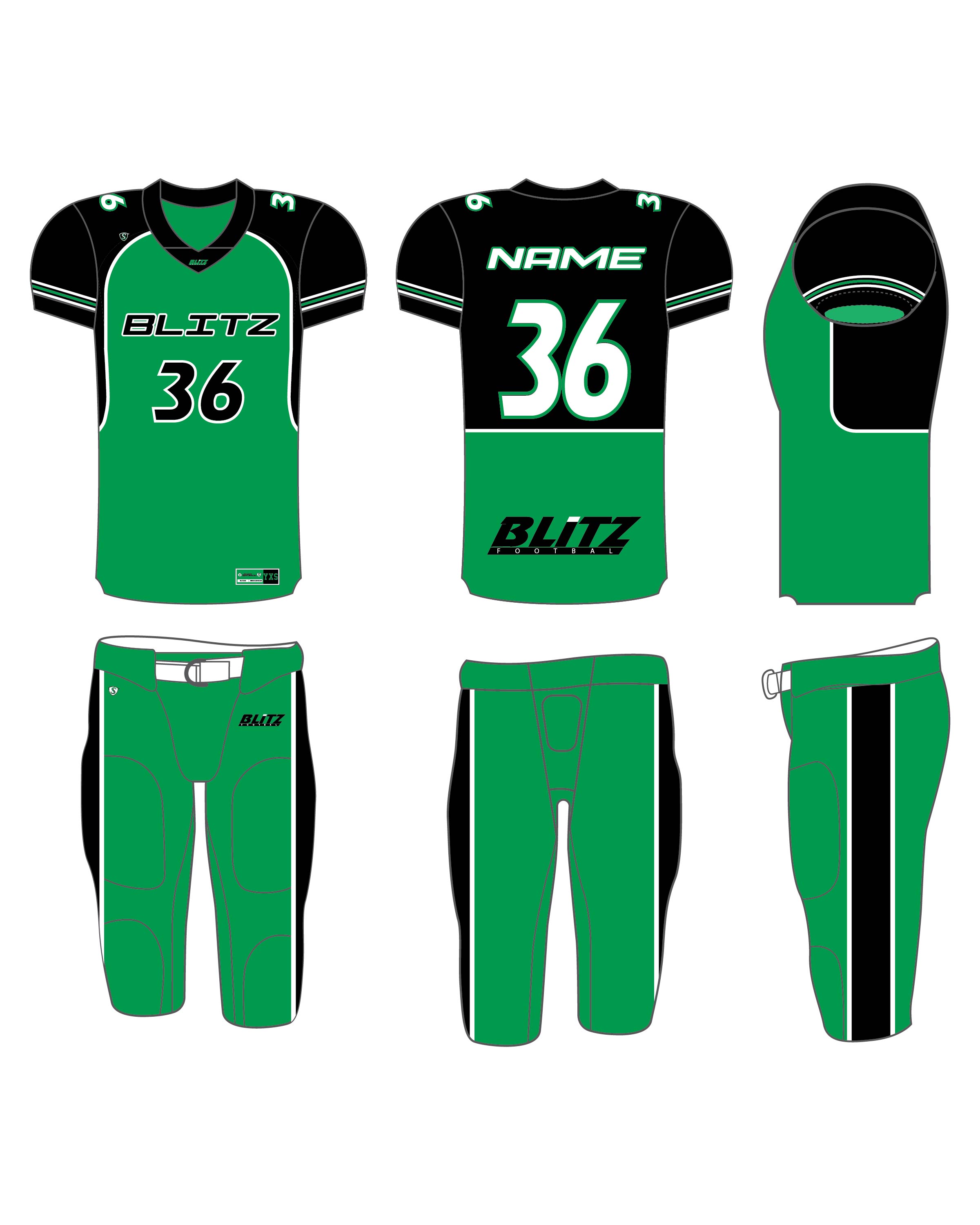 Custom Sublimated Football Uniform - Blitz
