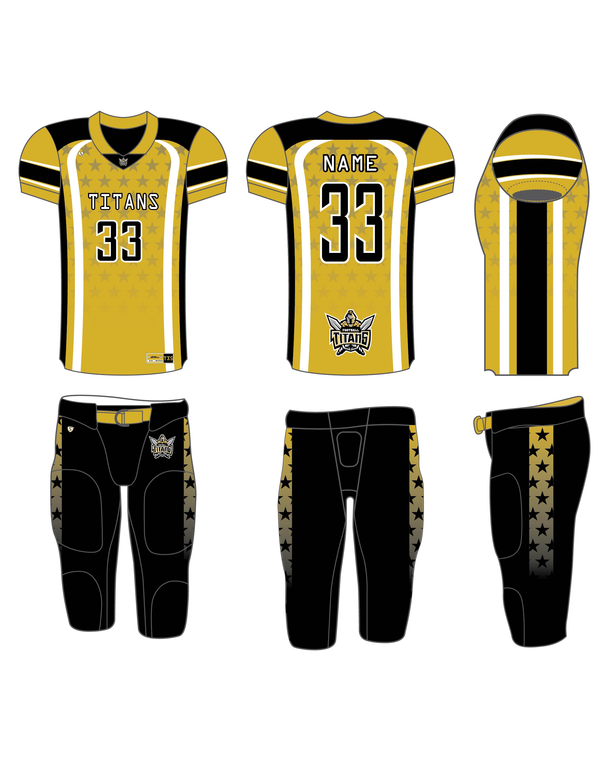 Custom Sublimated Football Uniform - Titans