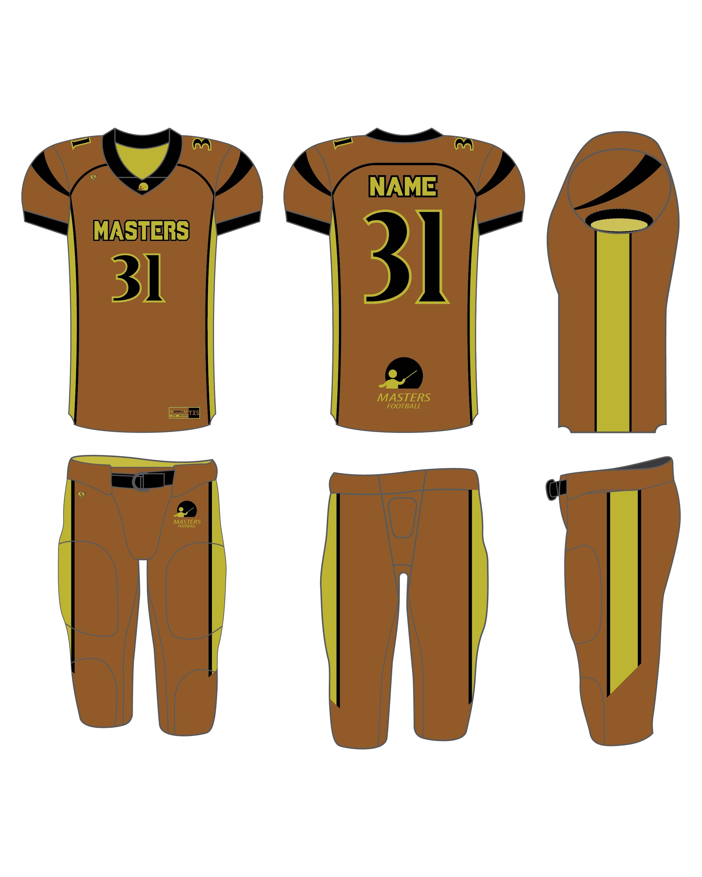 Custom Sublimated Football Uniform - Masters