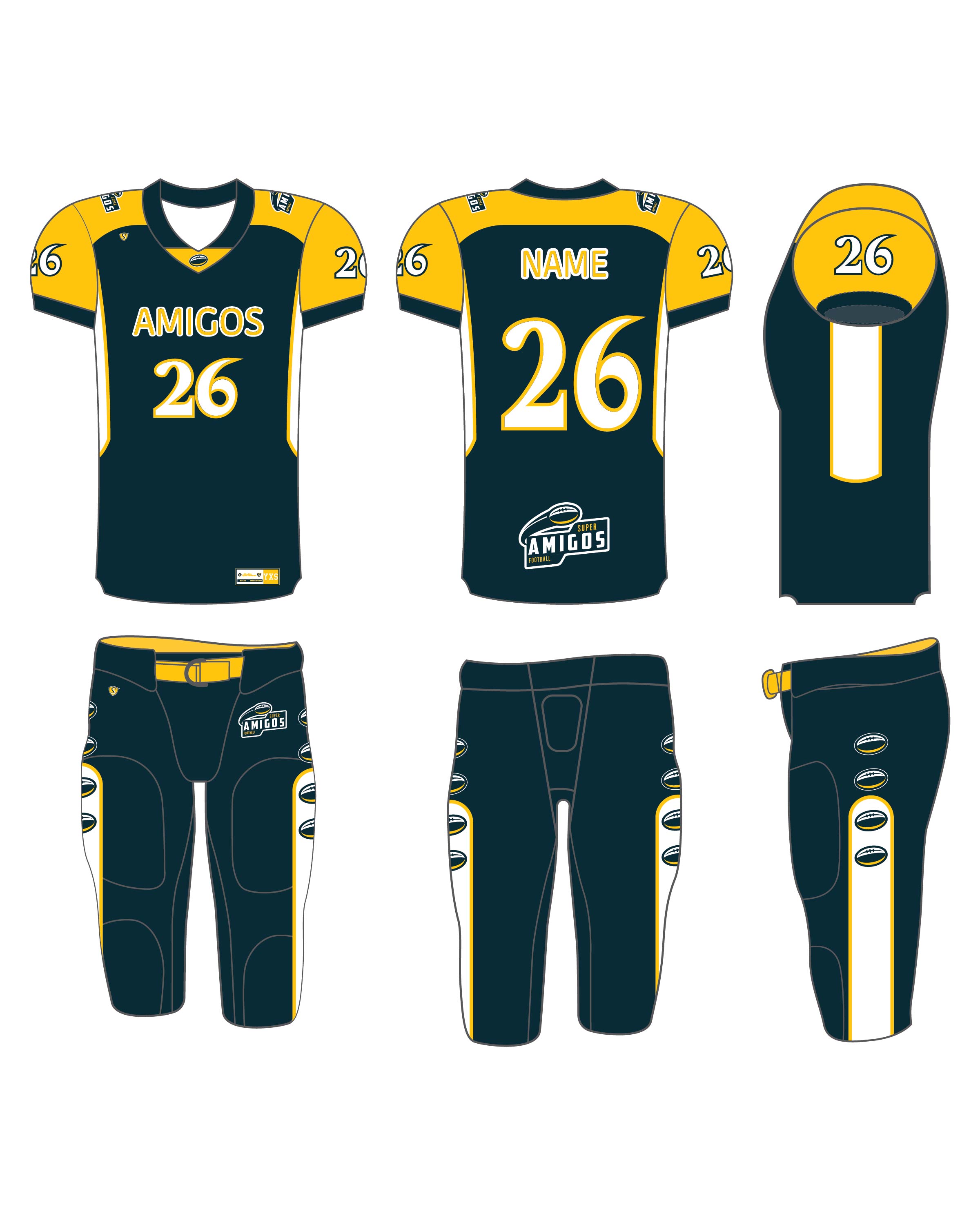 Custom Sublimated Football Uniform - Amigos