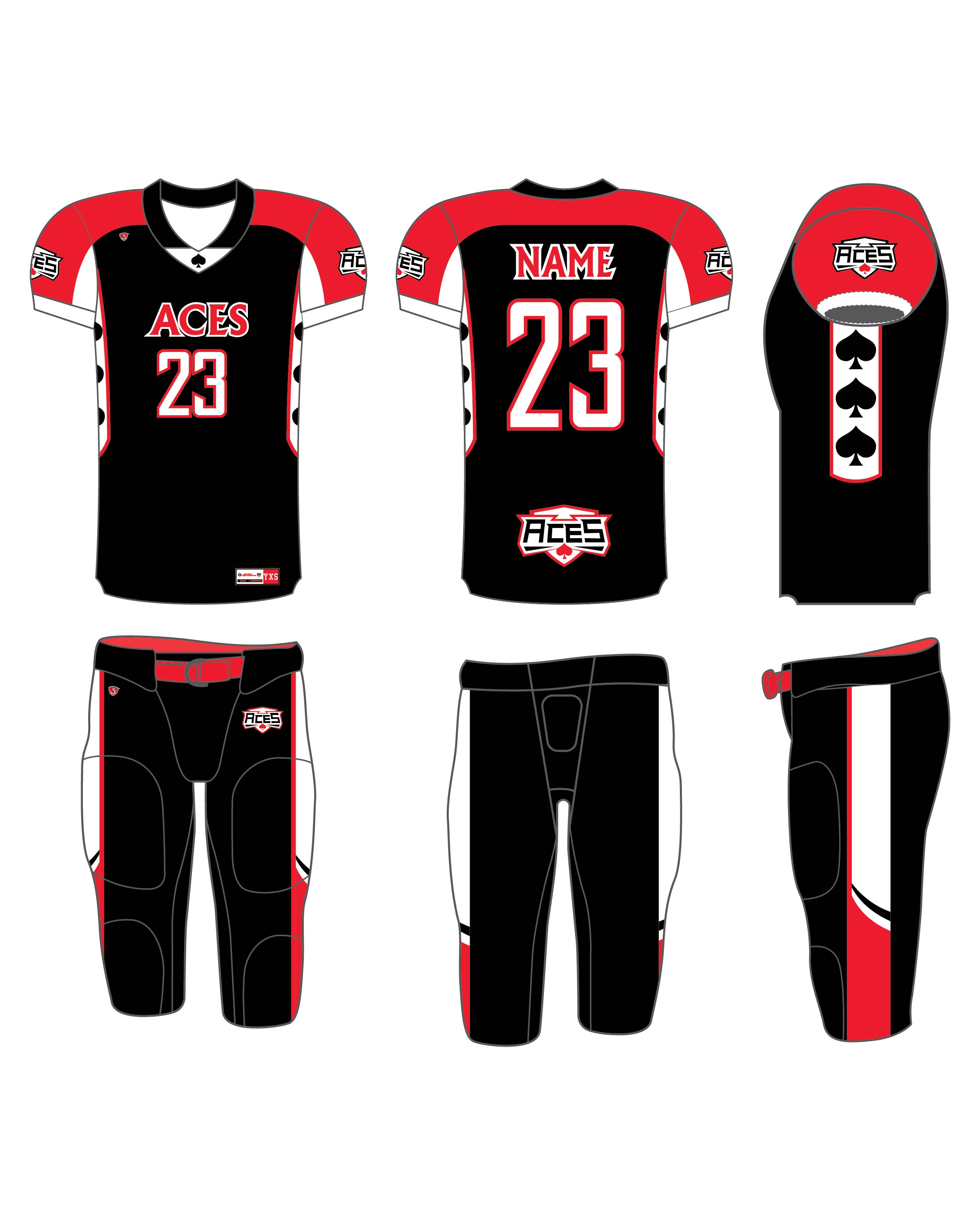 Custom Sublimated Football Uniform - Aces