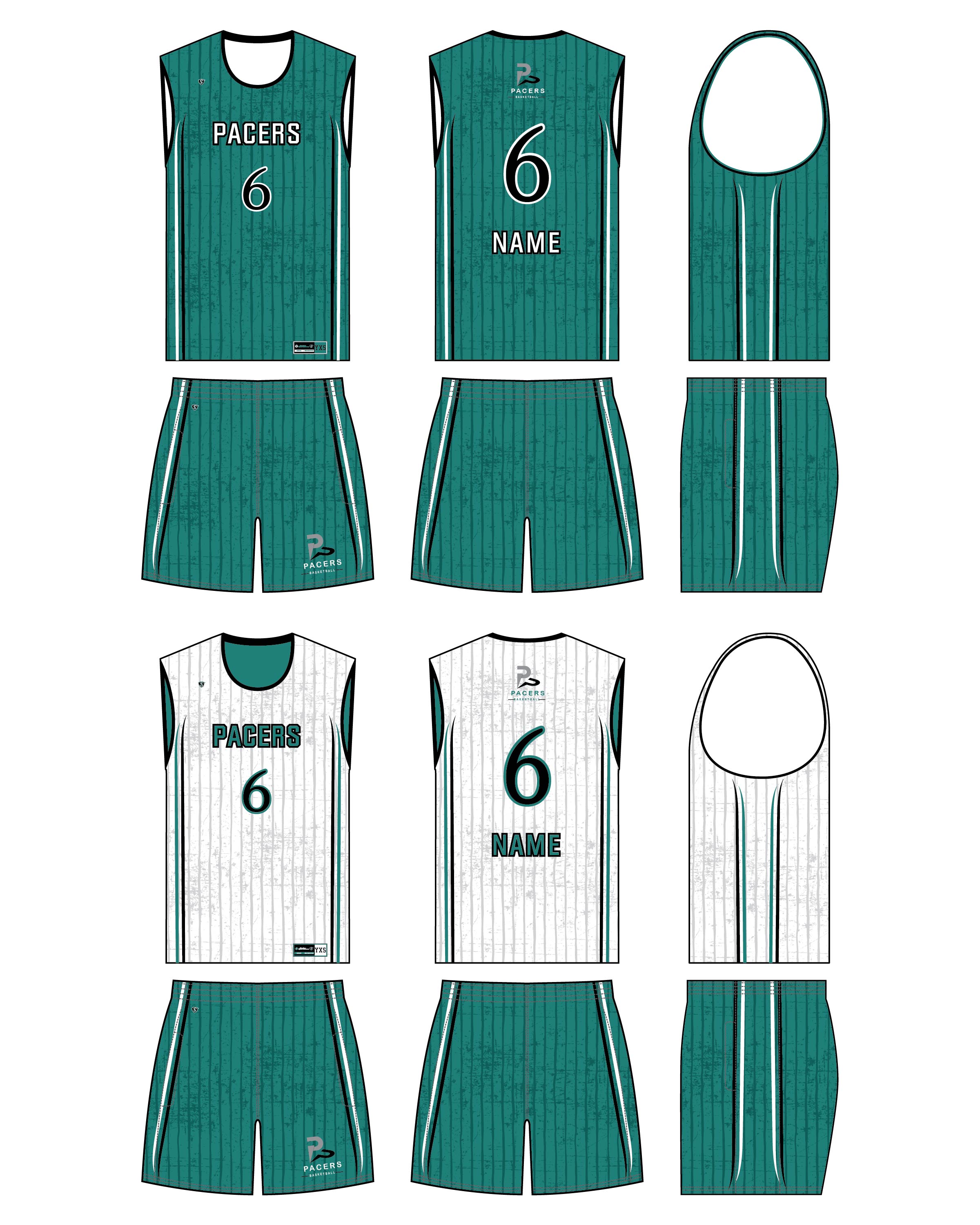 Custom Sublimate Basketball Uniform - Pacers