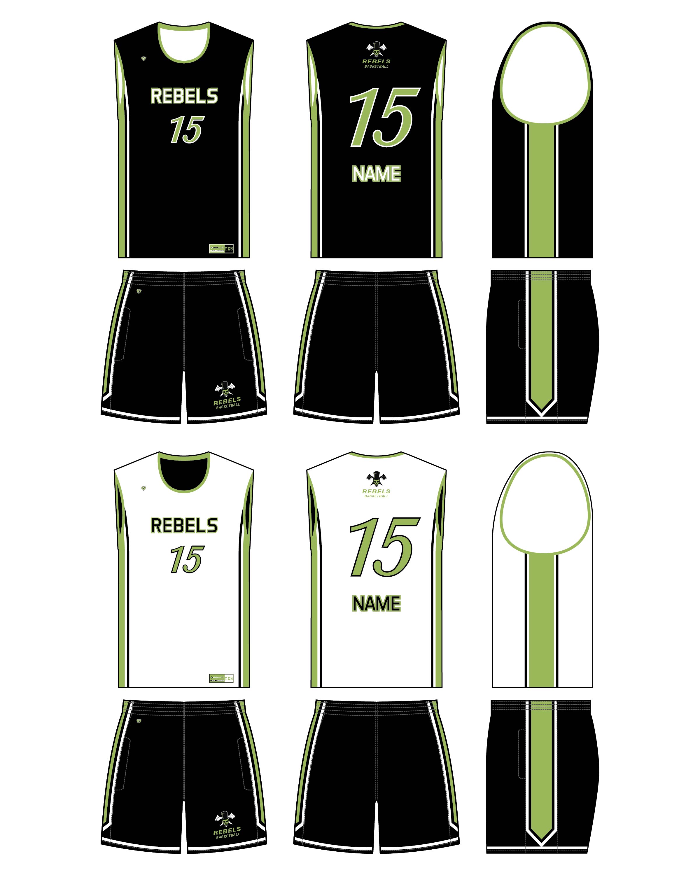 Custom Sublimate Basketball Uniform - Rebels