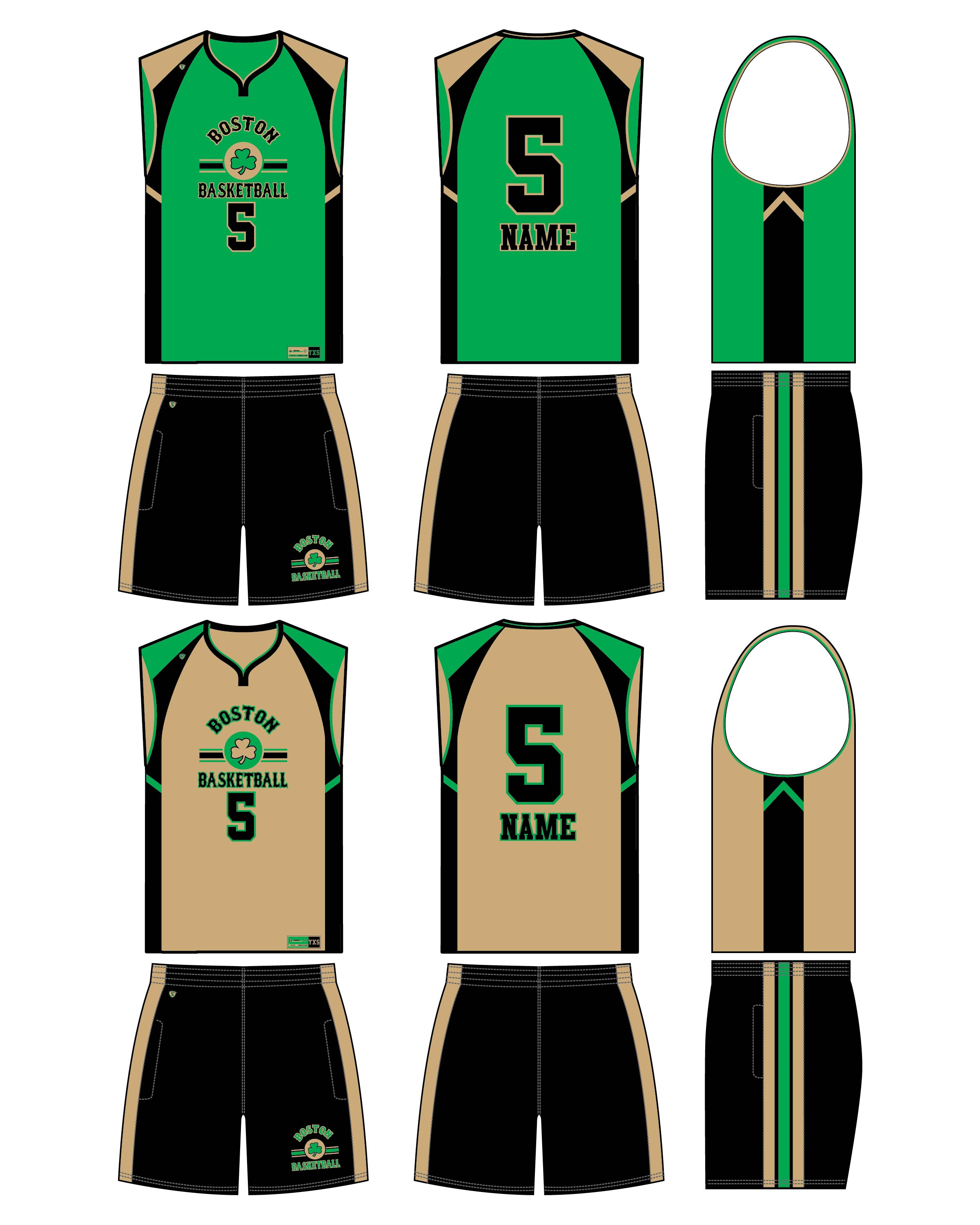 Custom Sublimaed Basketball Uniform - Shamrocks 