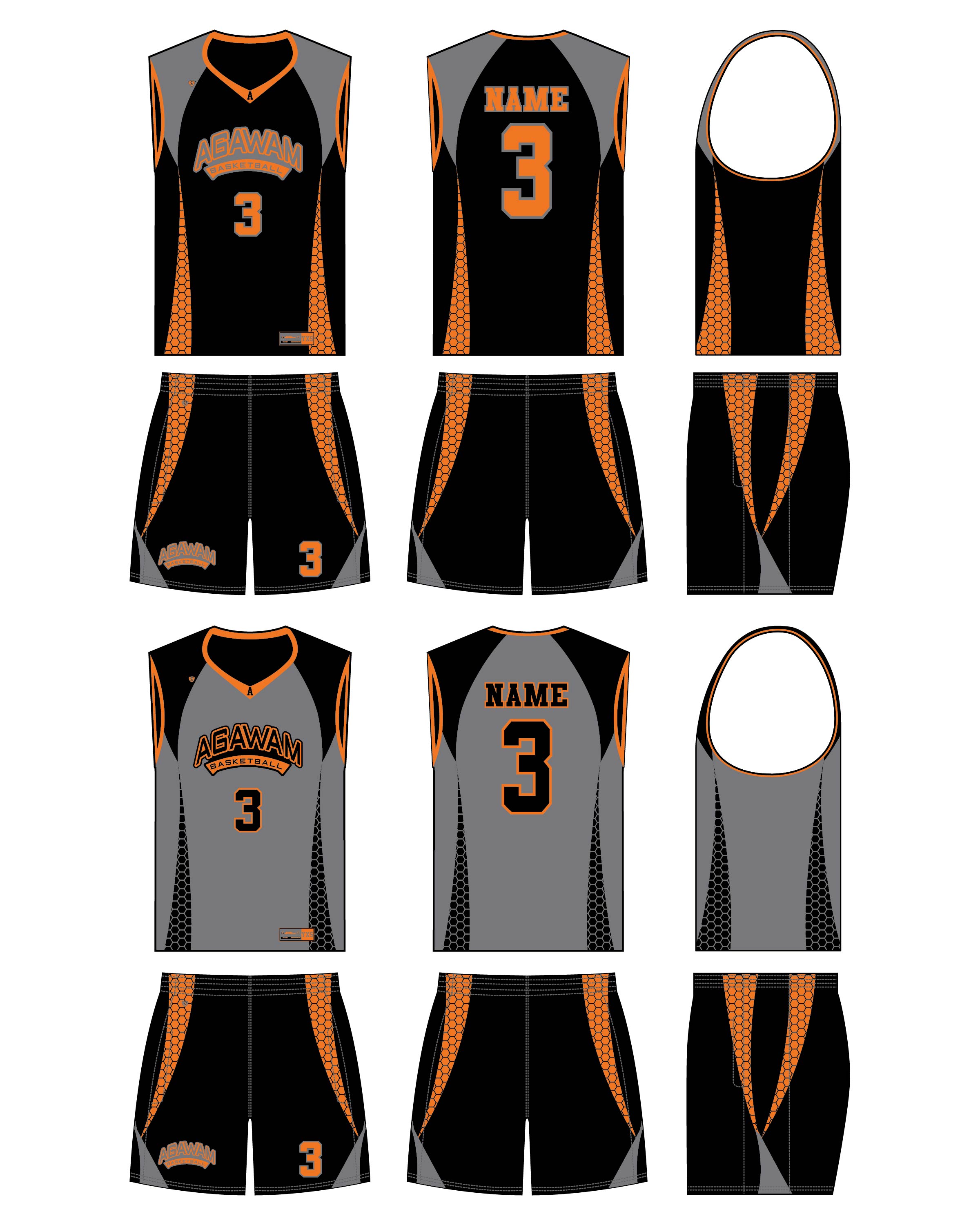 Custom Sublimated Basketball Uniform - Agawam