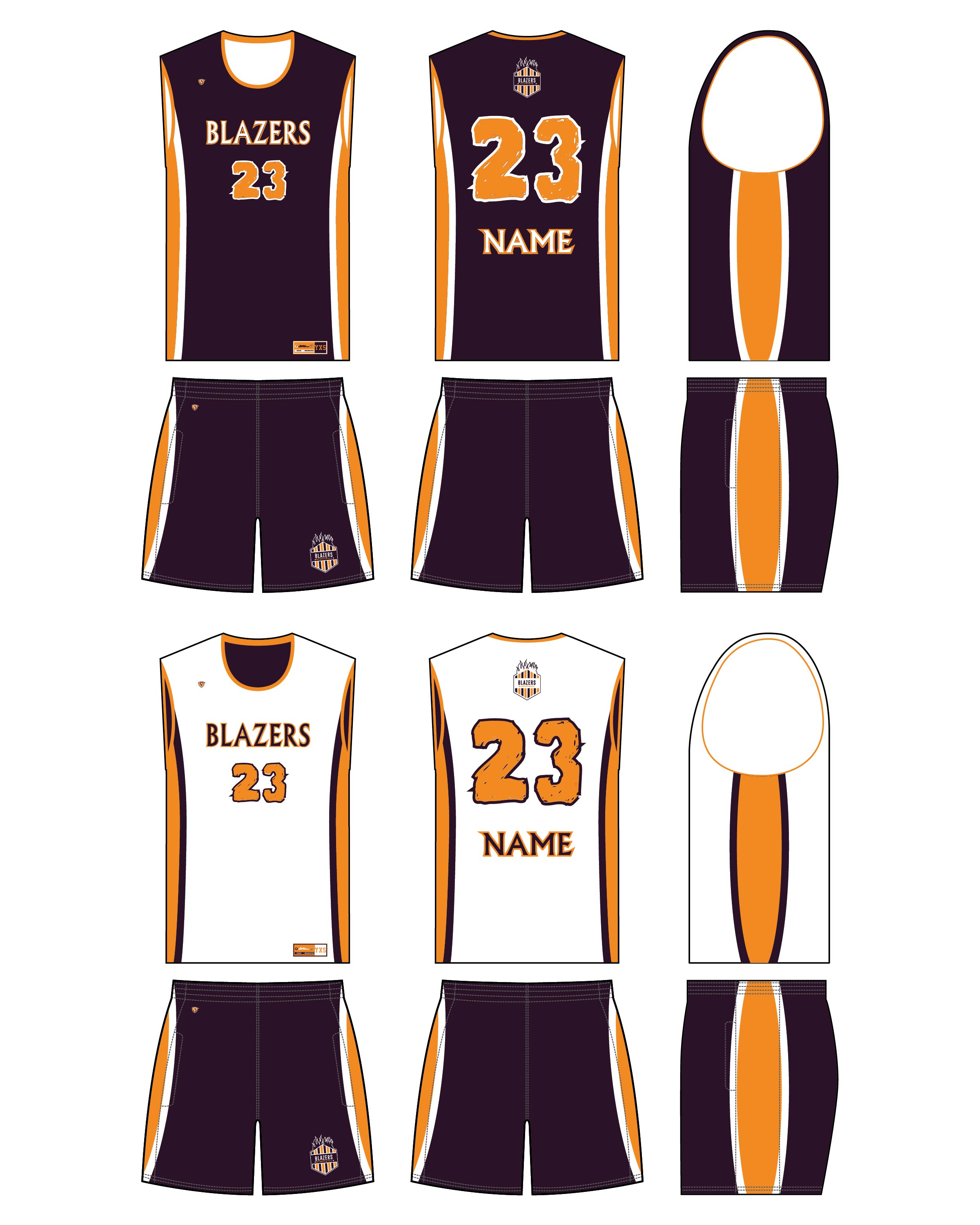 Custom Sublimaed Basketball Uniform - Blazers