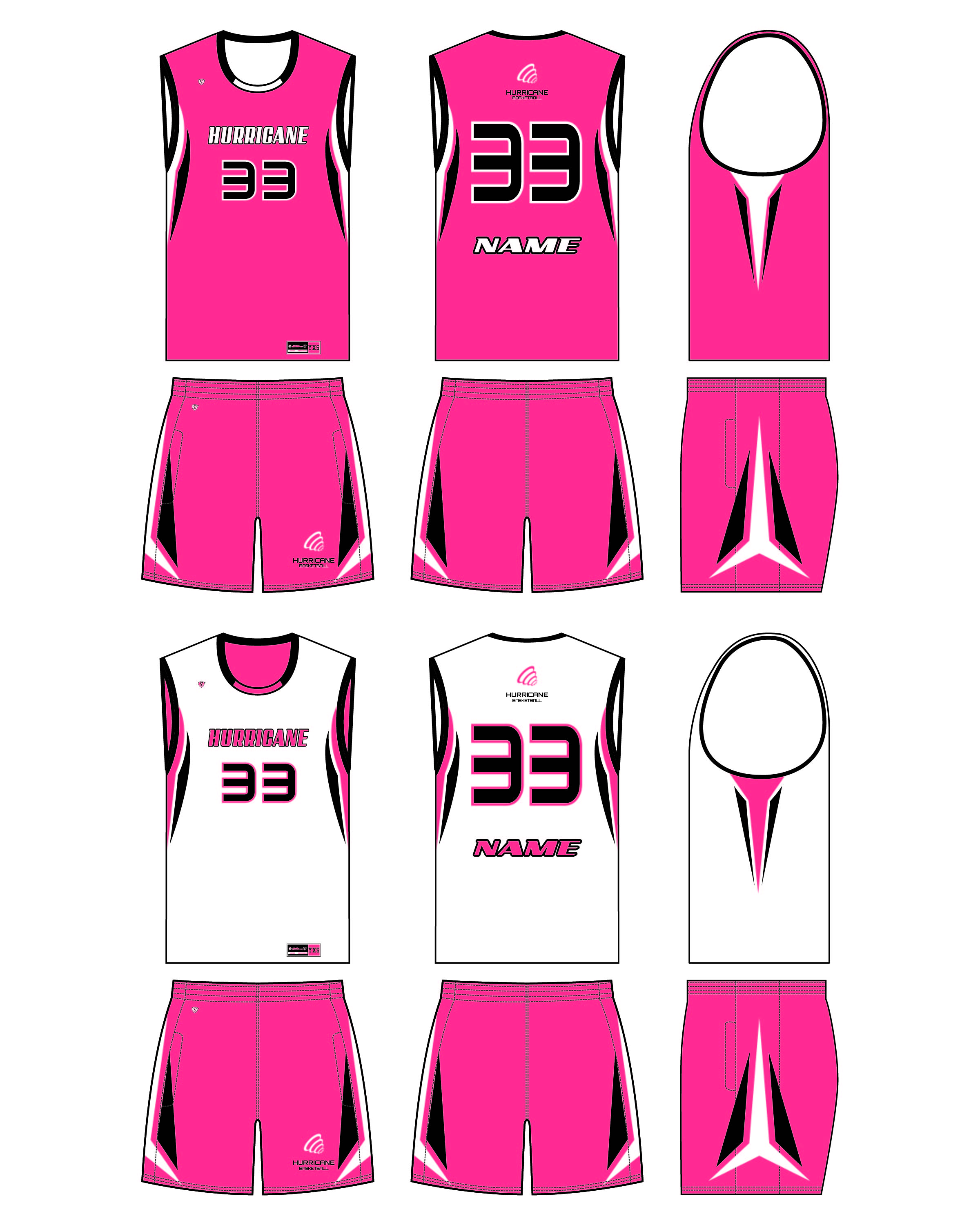 Custom Sublimated Basketball Uniform - Hurricane