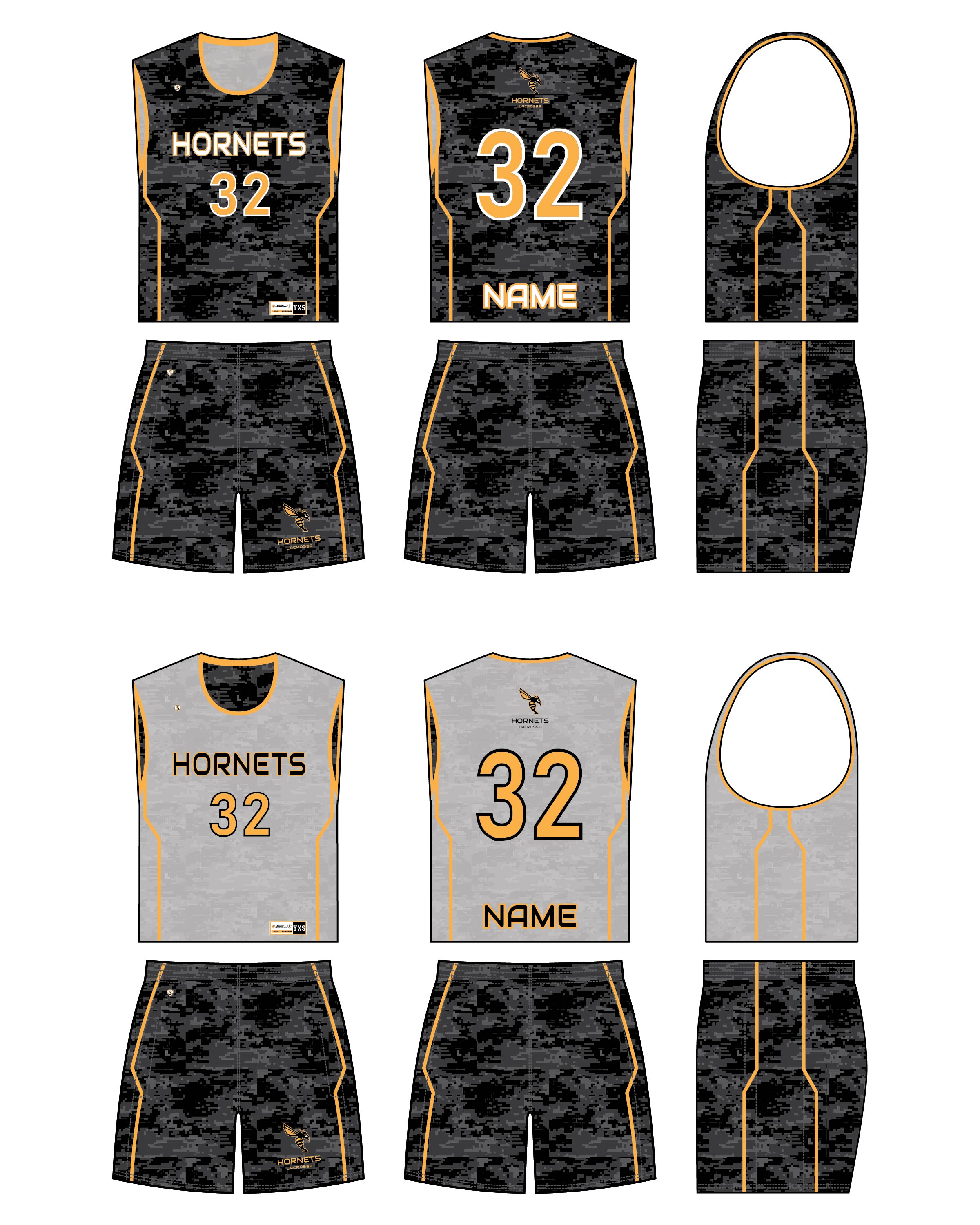 Custom Sublimated Lacrosse Uniform - Hornets